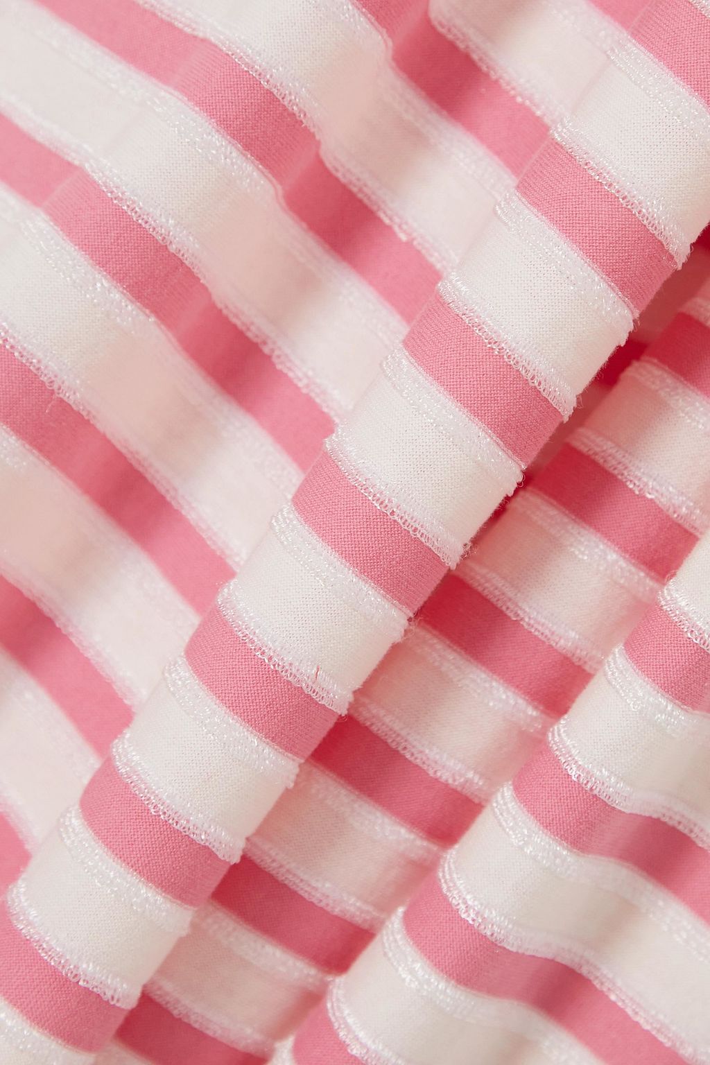 BALMAIN + Barbie striped cotton-blend jersey turtleneck top