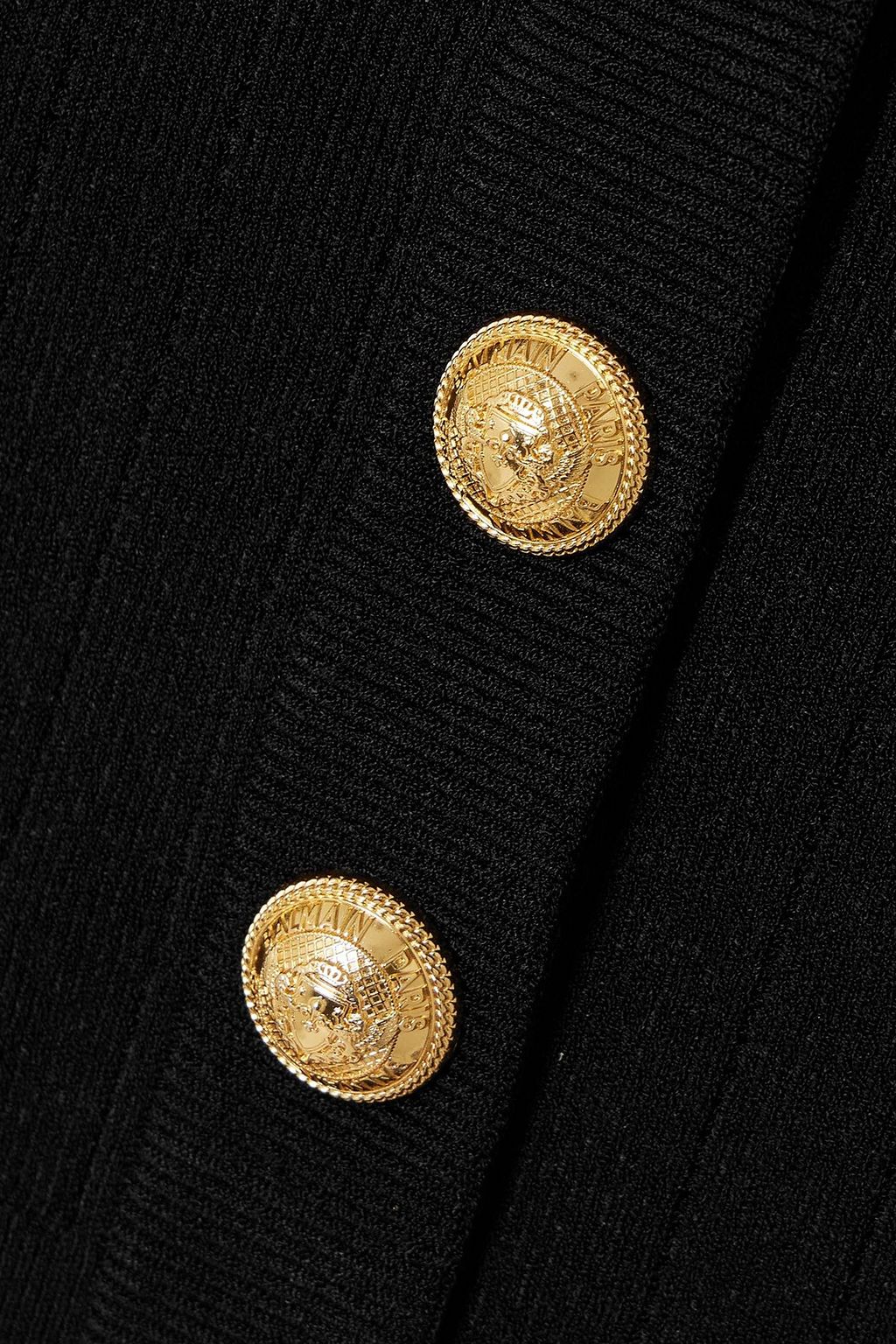 BALMAIN Cropped ribbed-knit cardigan