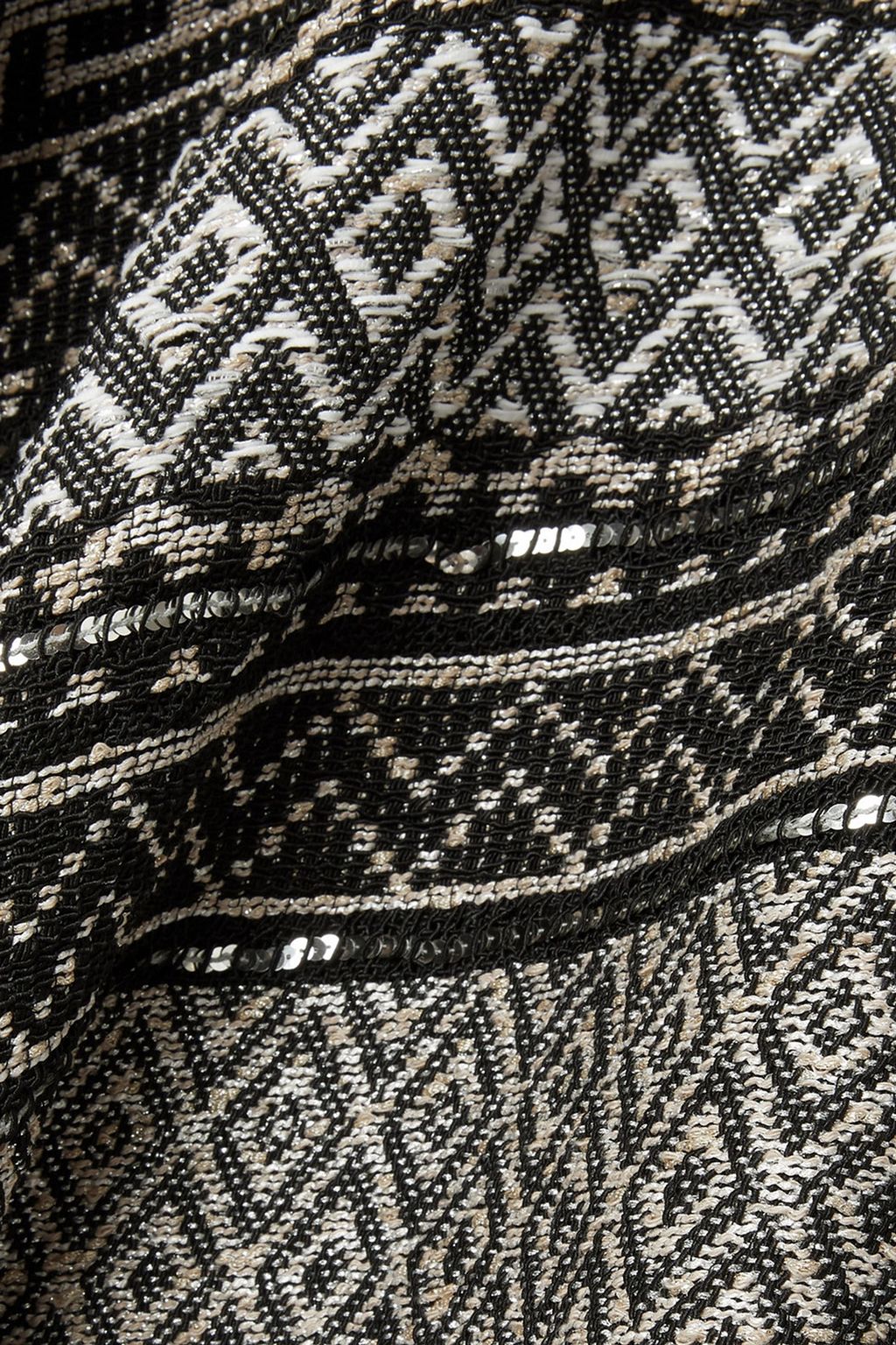 BALMAIN ジャカード ポンチョ メタリック フリンジ付き