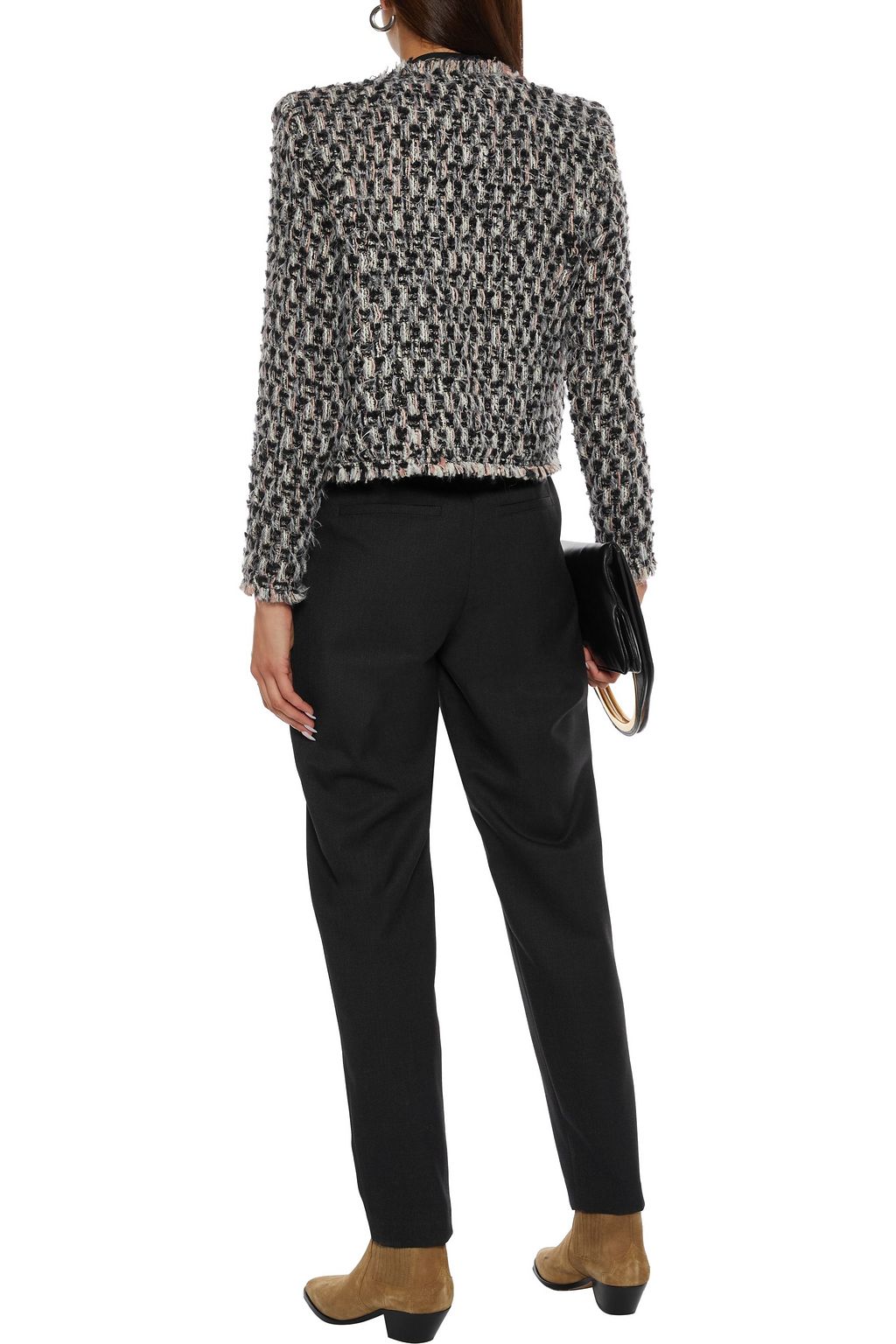 IRO Lone frayed bouclé-tweed jacket