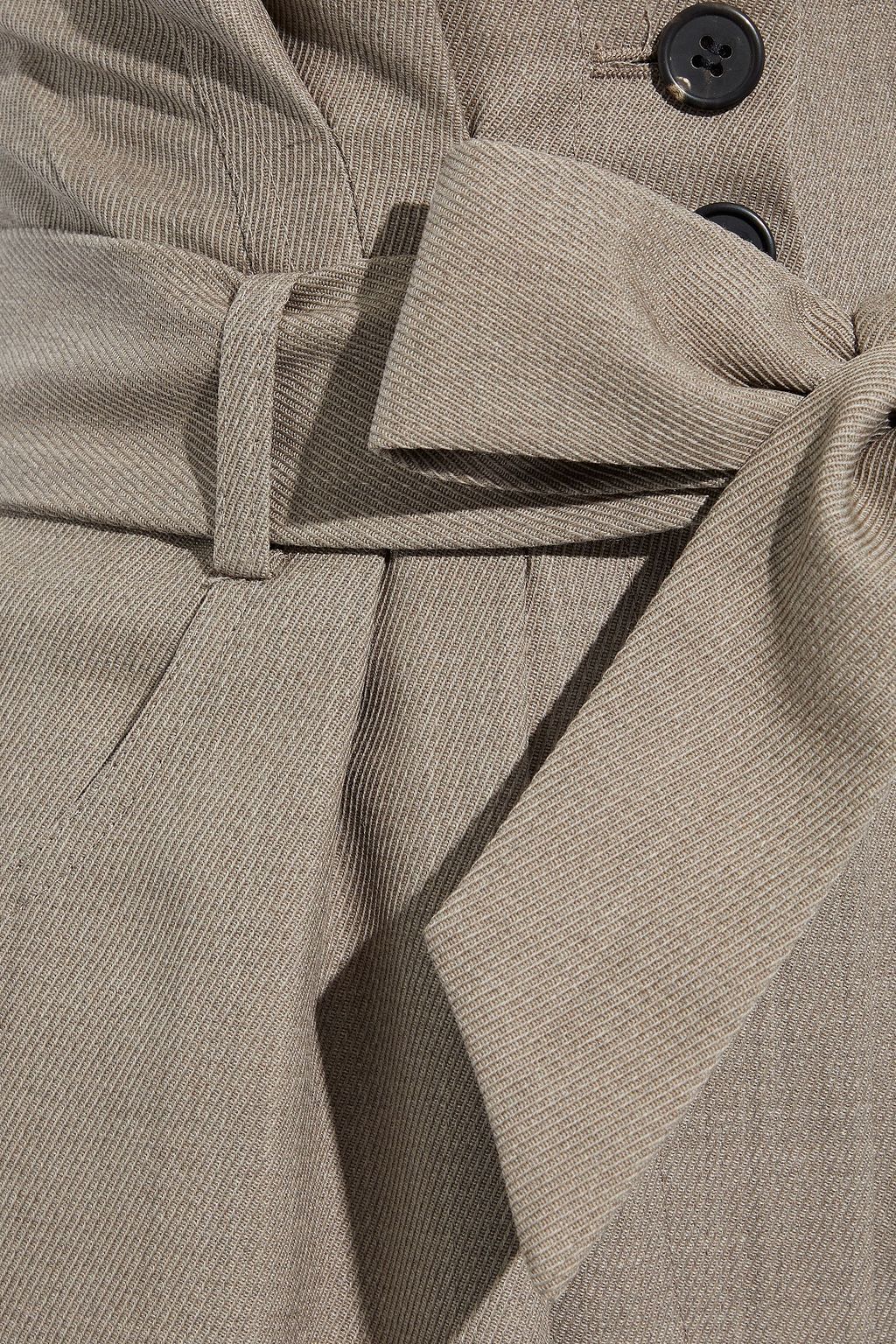 IRO Apler belted pleated wool-twill tapered pants