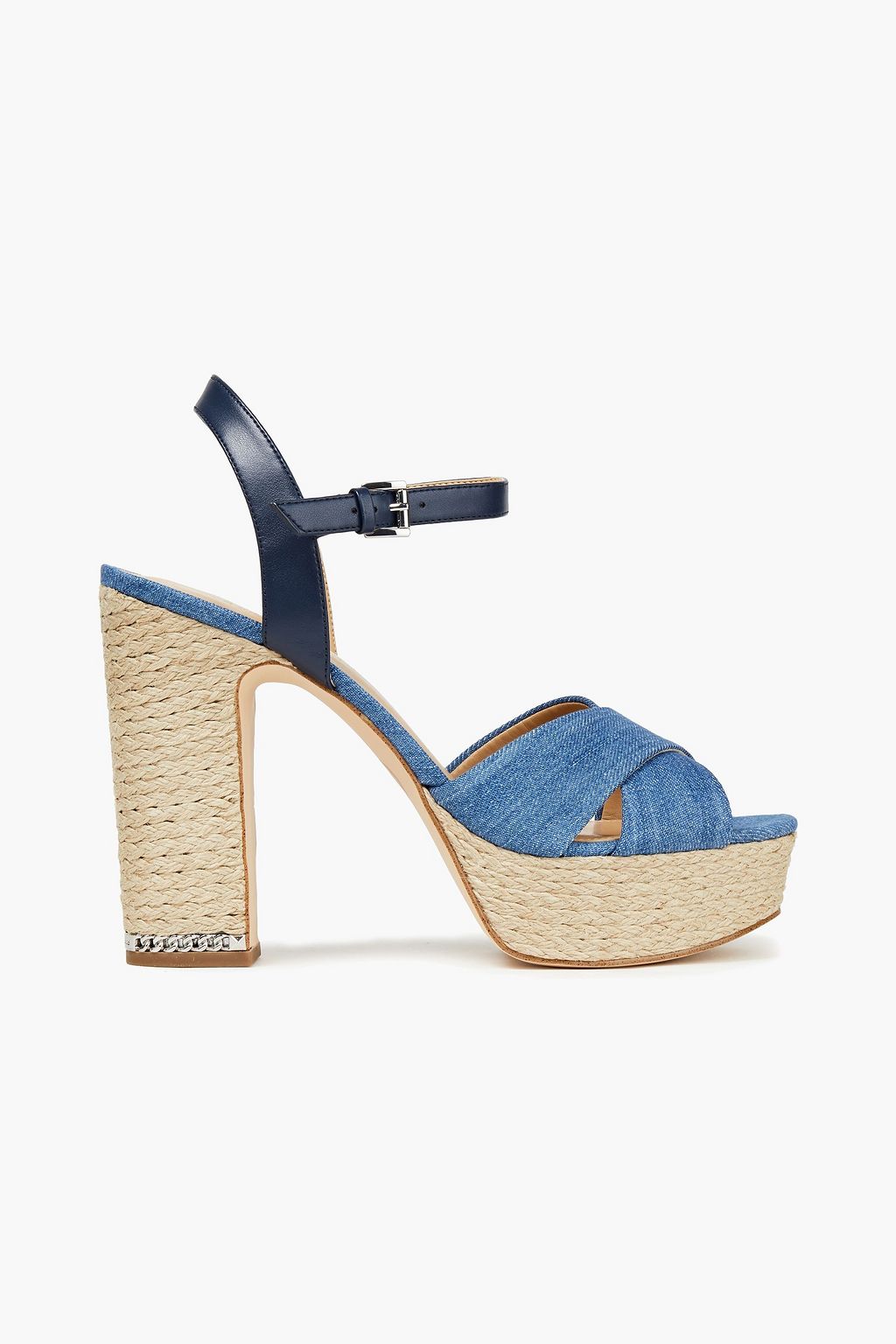 Mid denim Morgana denim and faux leather platform | Sale up to | THE OUTNET | MICHAEL MICHAEL KORS | THE OUTNET