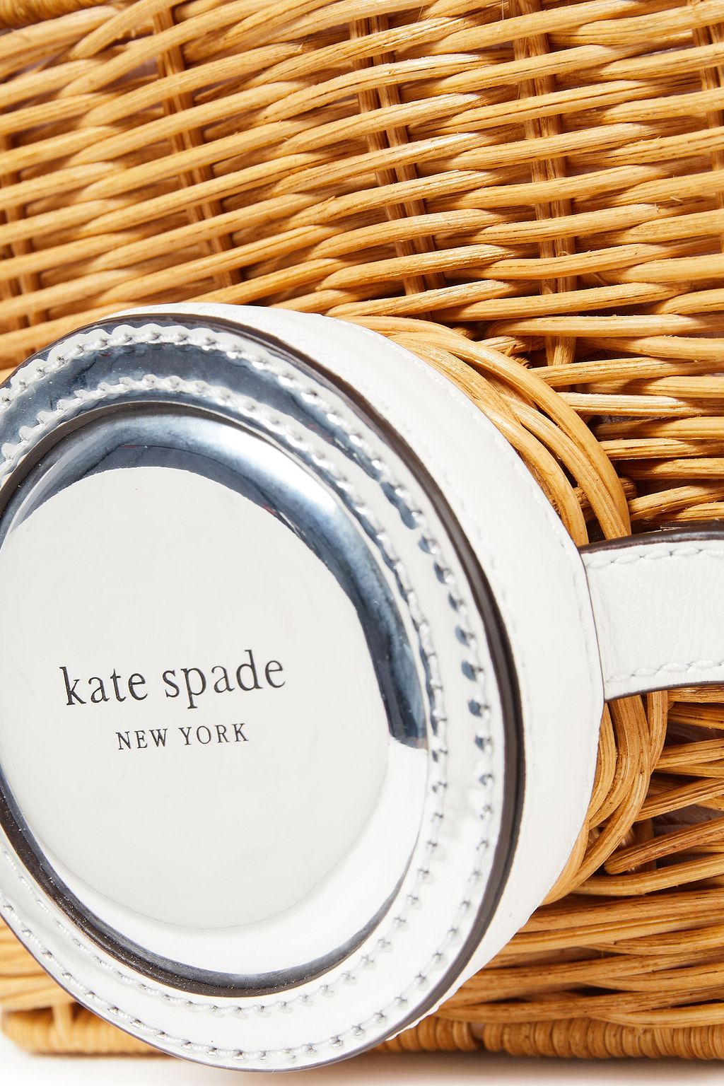 KATE SPADE NEW YORK Rose 3D leather and rattan shoulder bag