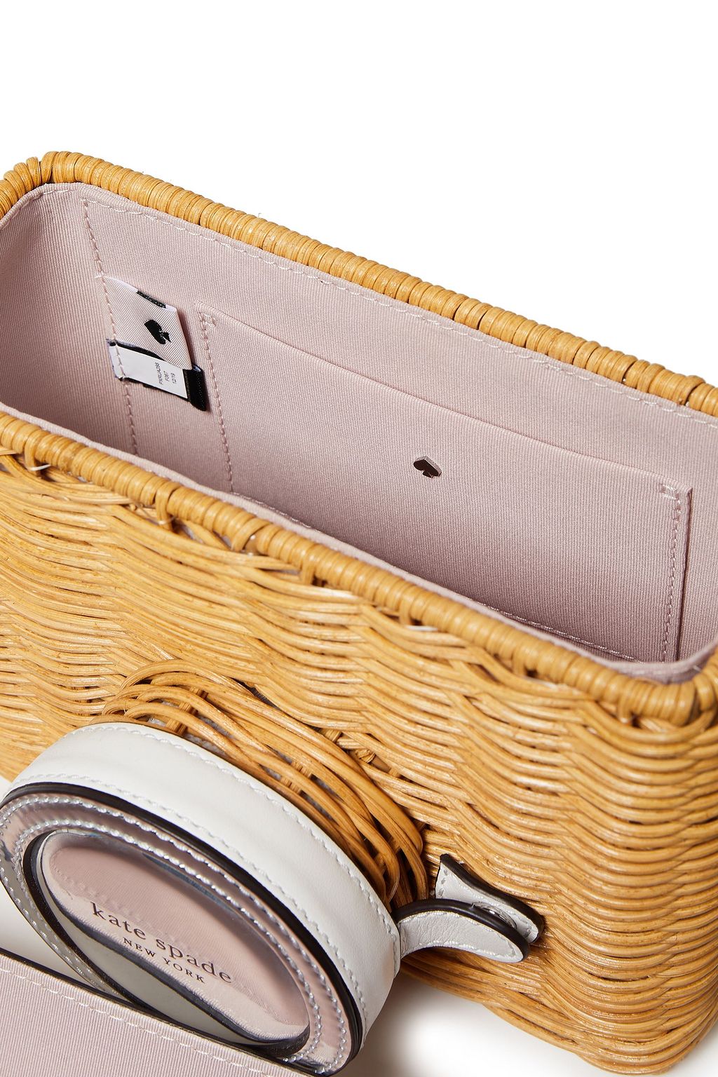 KATE SPADE NEW YORK Rose 3D leather and rattan shoulder bag