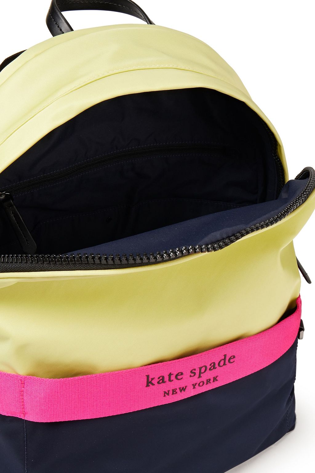KATE SPADE NEW YORK Journey color-block satin-twill backpack