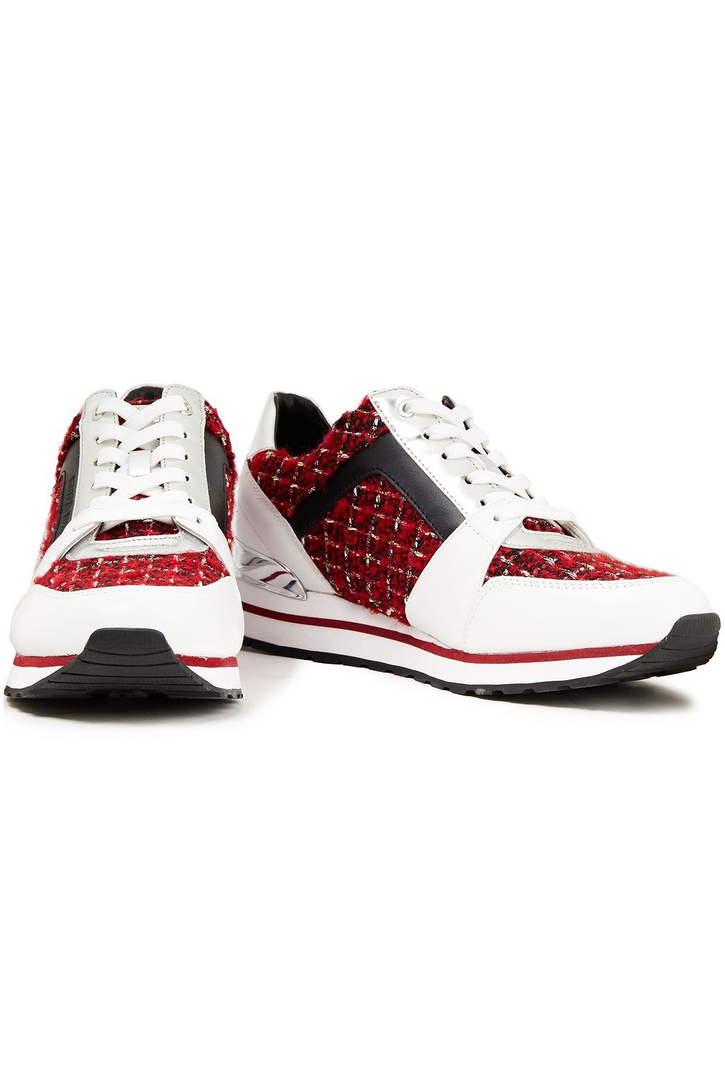 MICHAEL MICHAEL KORS Billie leather and tewed sneakers