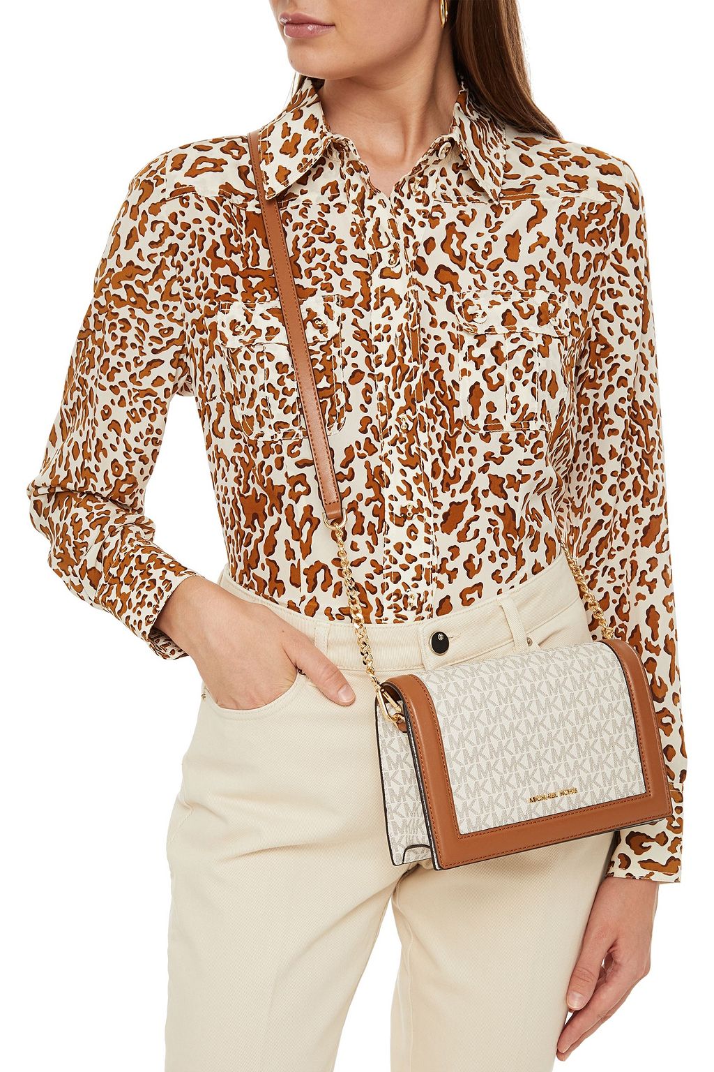 MICHAEL MICHAEL KORS ロゴプリントフェイクレザー ショルダーバッグ