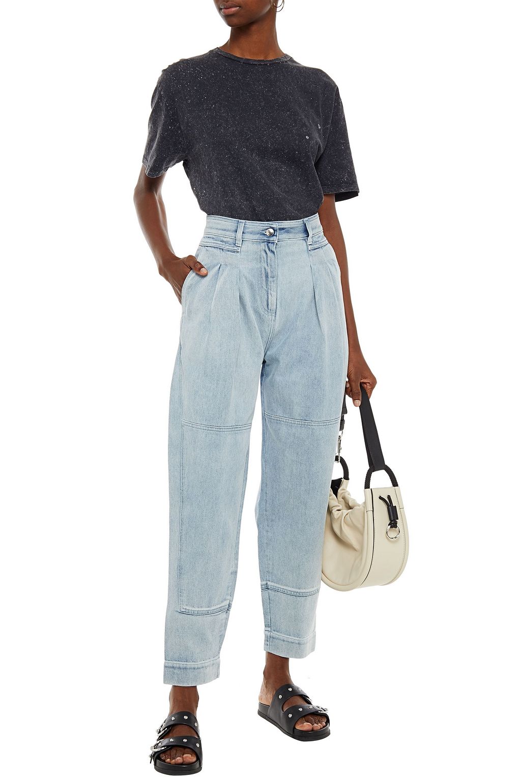 IRO Girvani pleated high-rise tapered jeans