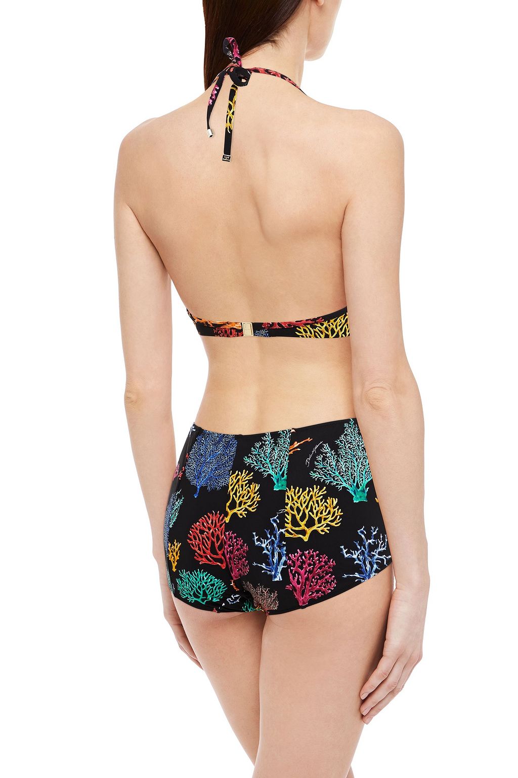 DOLCE&GABBANA BEACHWEAR Printed hatlerneck bikini top