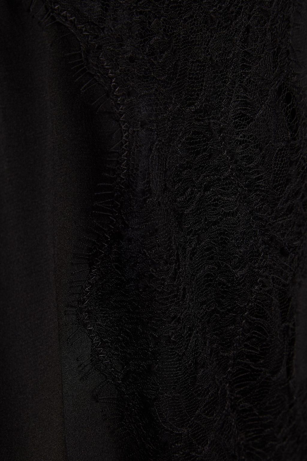 IRO Lace-trimmed silk crepe de chine midi skirt