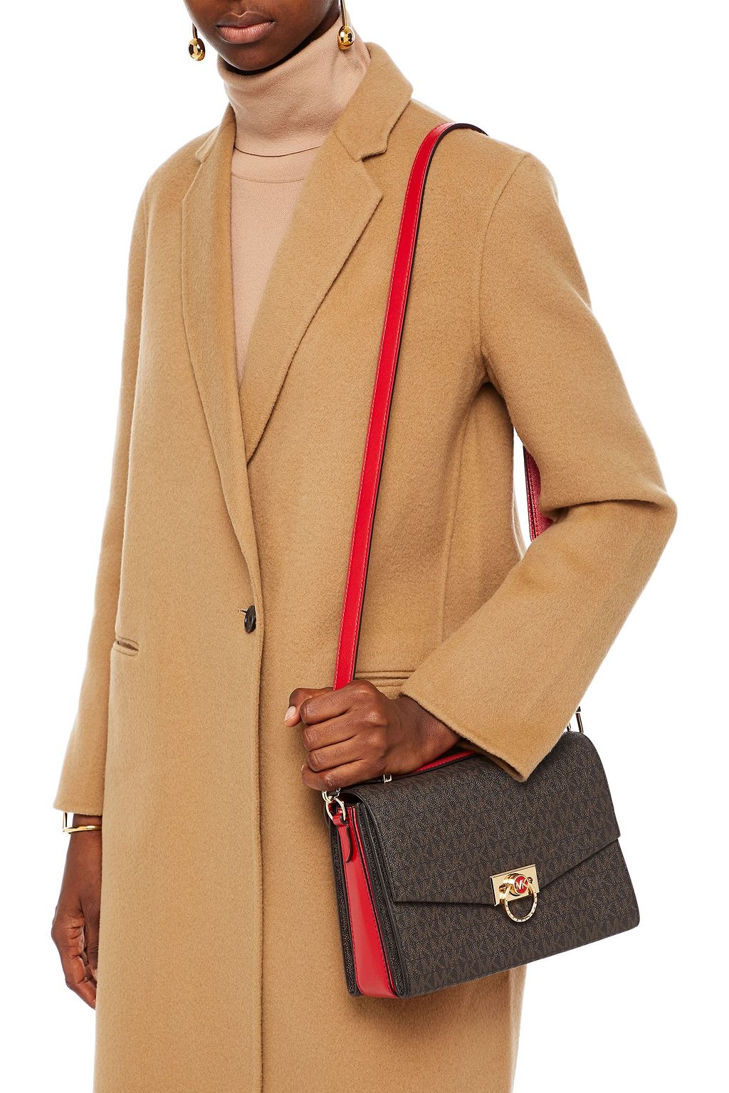 MICHAEL MICHAEL KORS ロゴプリントフェイクレザー ショルダーバッグ