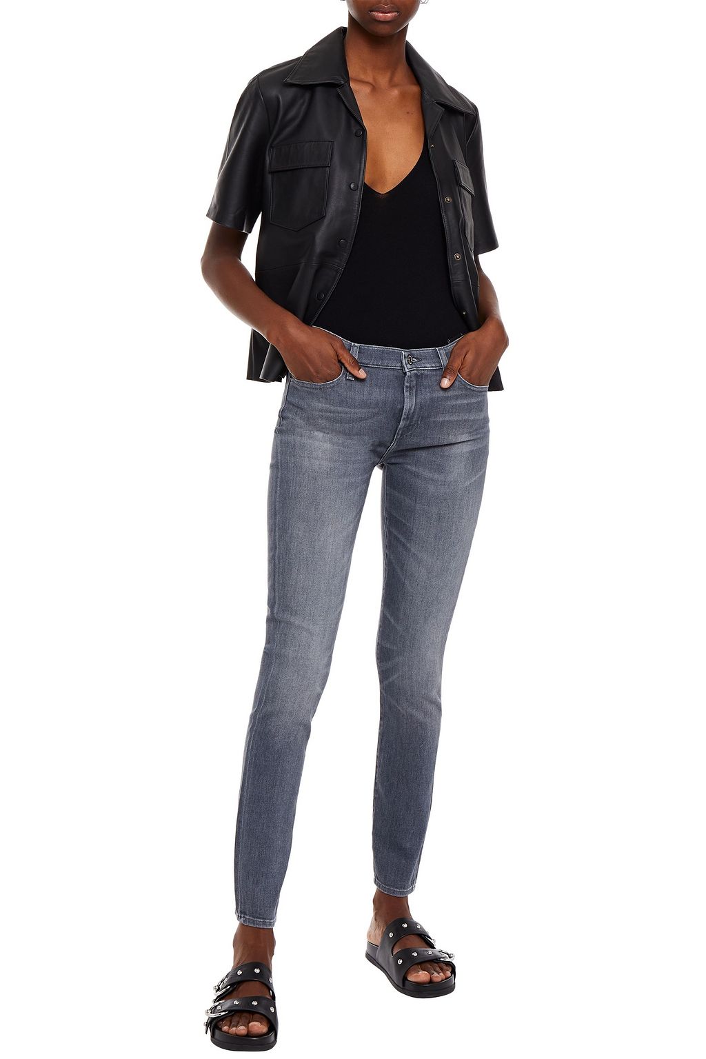 7 FOR ALL MANKIND Embellished mid-rise skinny jeans