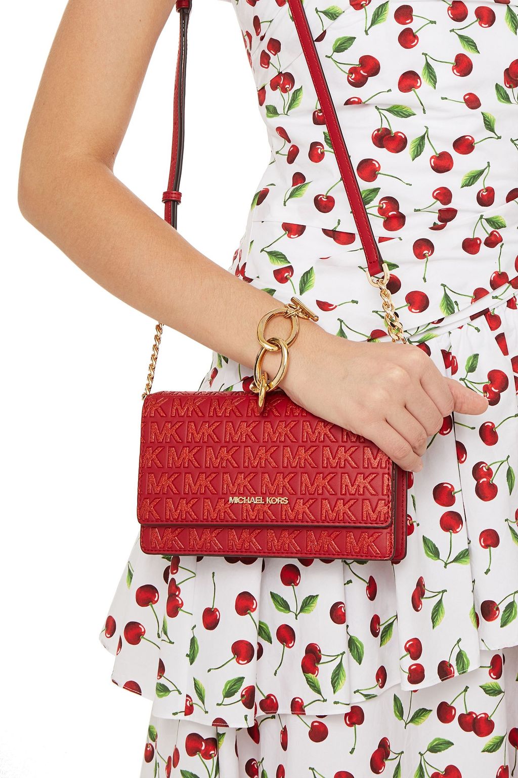 MICHAEL MICHAEL KORS グリッター&エンボス加工フェイクレザー ショルダーバッグ
