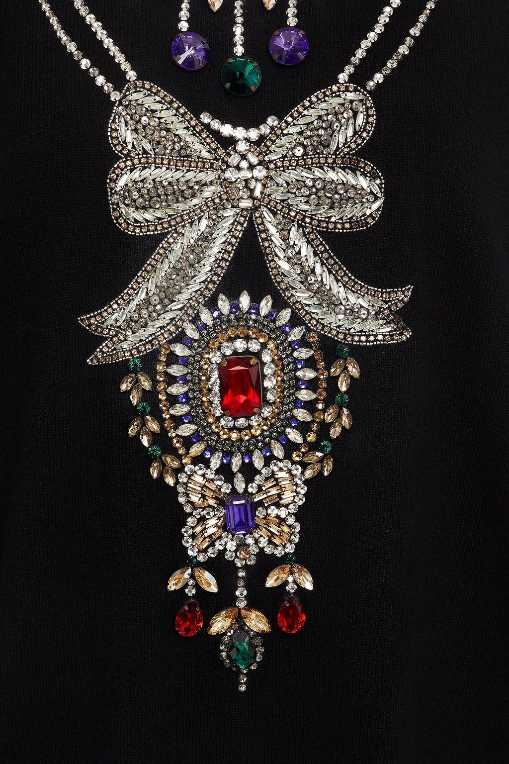 DOLCE&GABBANA كنزة رياضية مصنوعة من الكشمير ومزينة بالكريستال