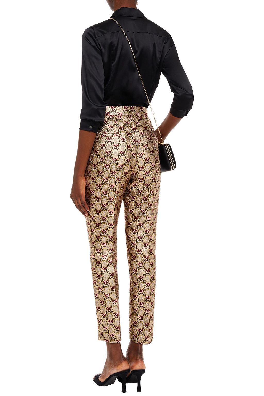 DOLCE&GABBANA Cropped metallic brocade tapered pants