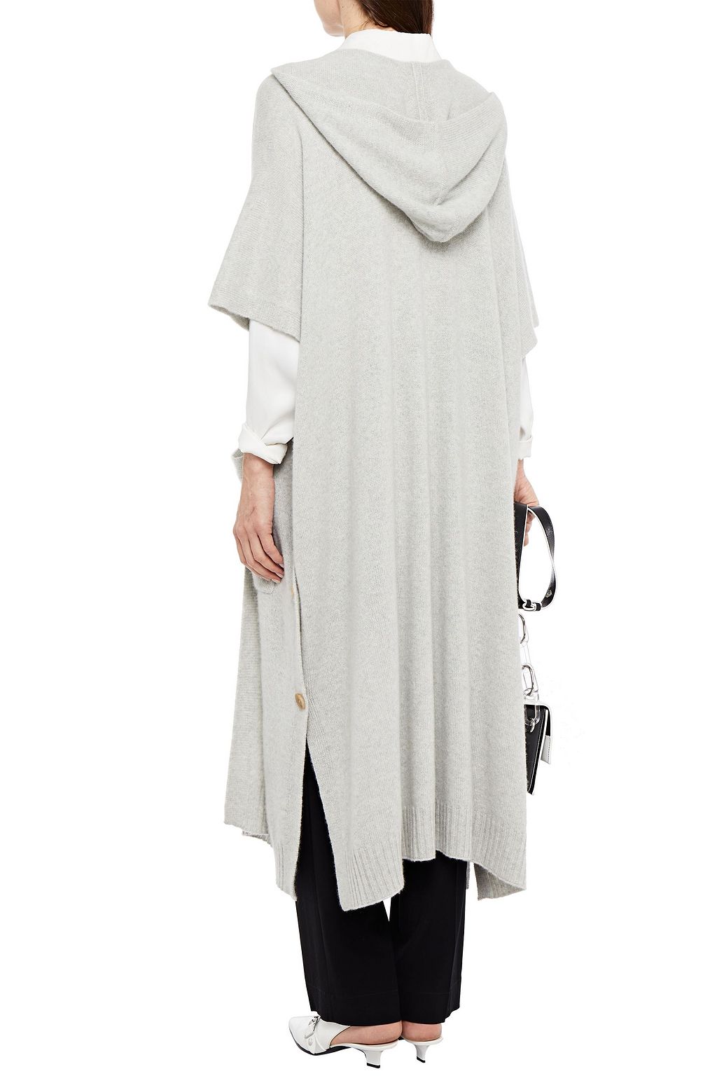 ROSETTA GETTY Mélange cashmere hooded cardigan