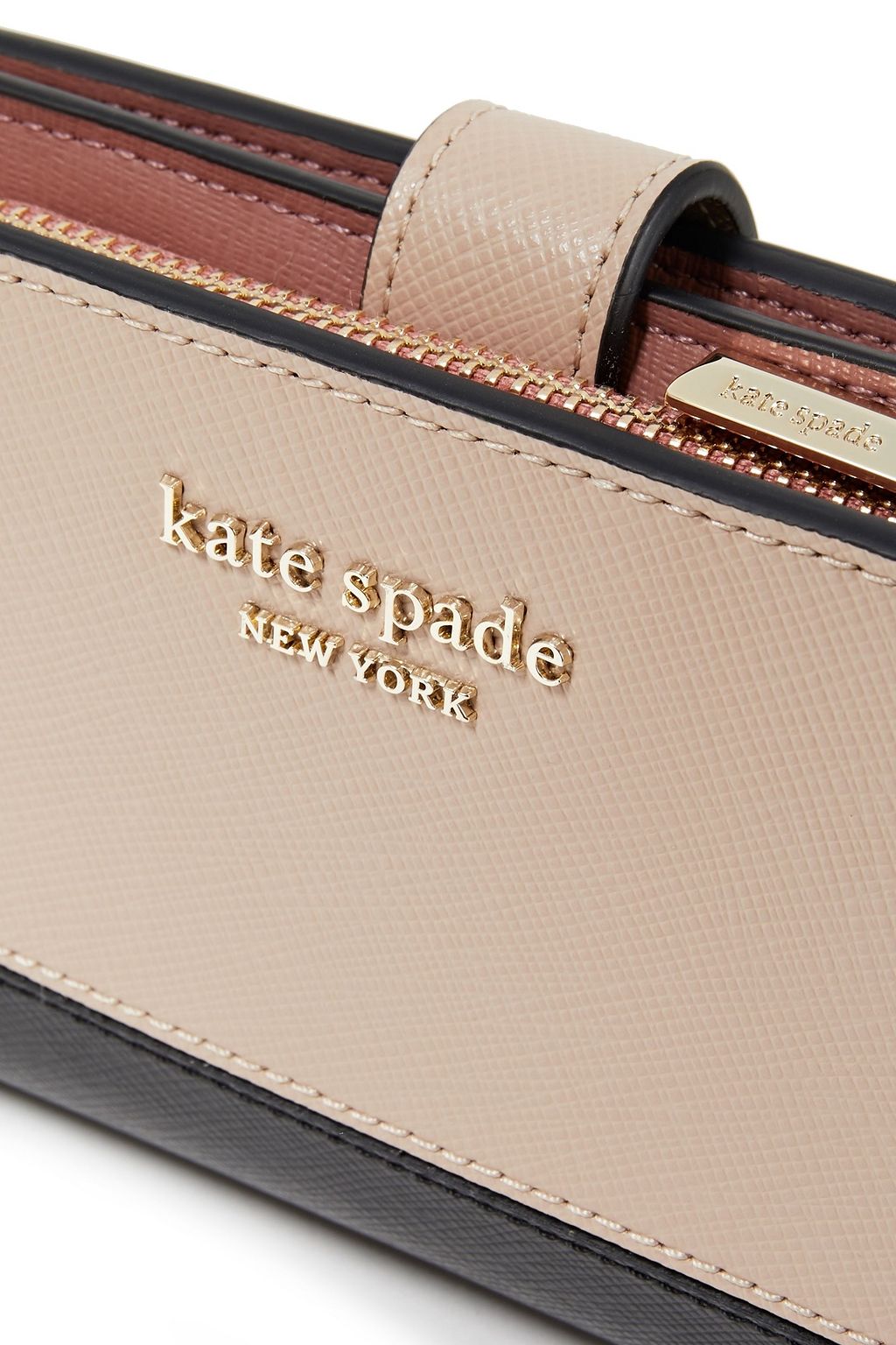 KATE SPADE NEW YORK Spencer two-tone textured-leather wallet