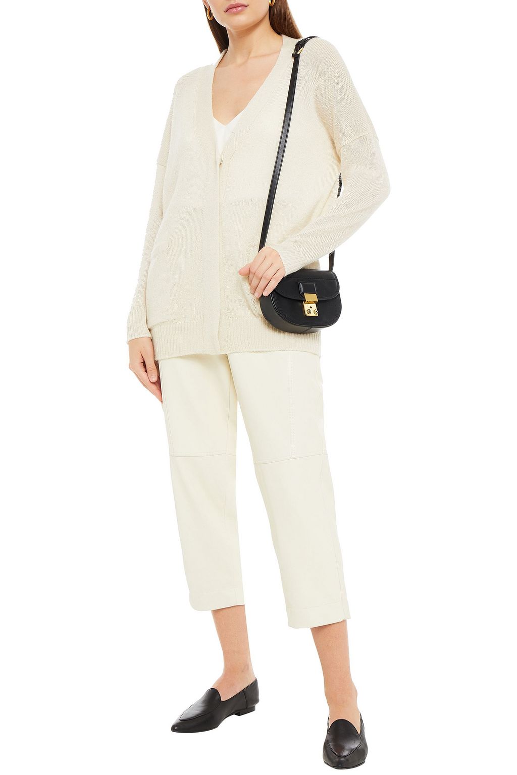 GENTRYPORTOFINO Sequin-embellished metallic wool-blend cardigan
