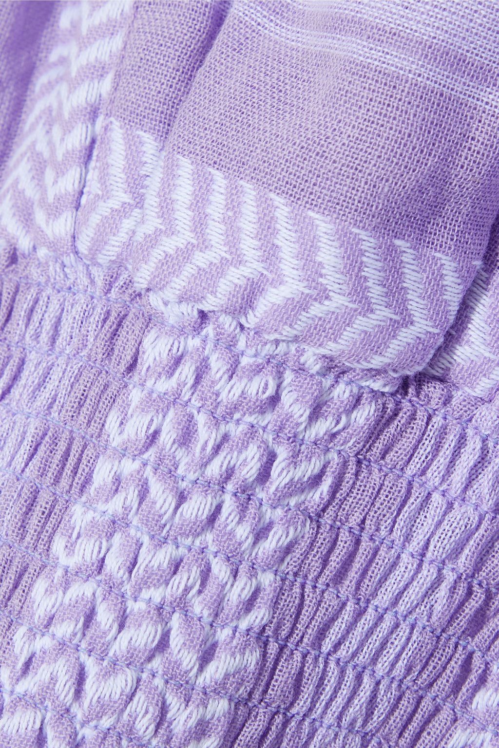 SUMMERY COPENHAGEN Emily shirred cotton-jacquard blouse