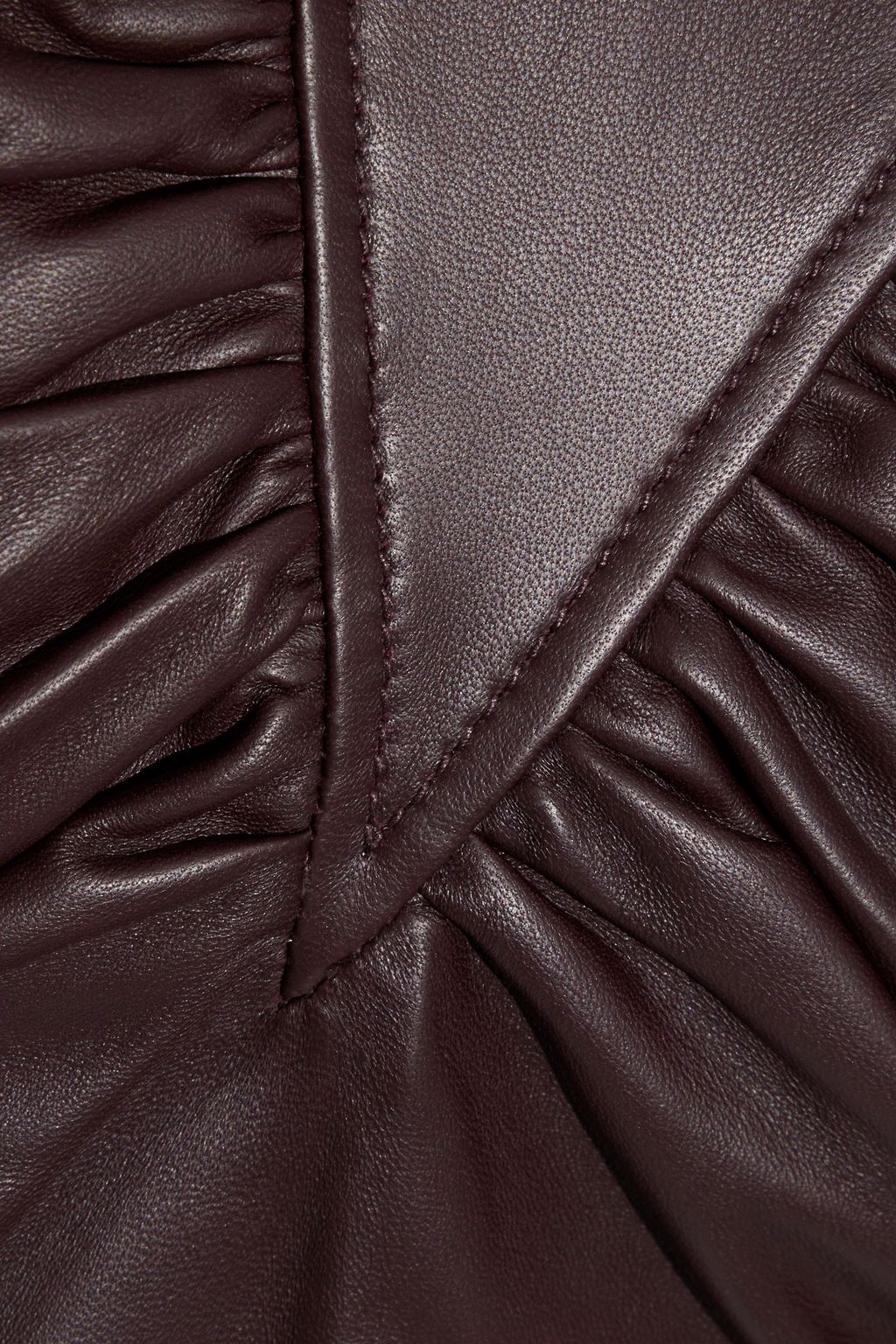 IRO Helmira Minikleid aus Leder mit Raffungen