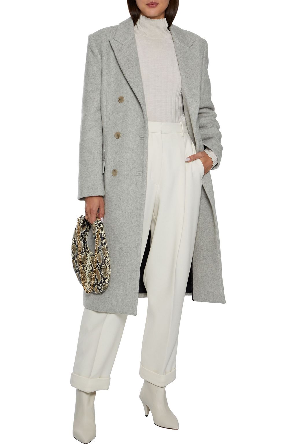 IRO Irois double-breasted belted wool-blend felt coat
