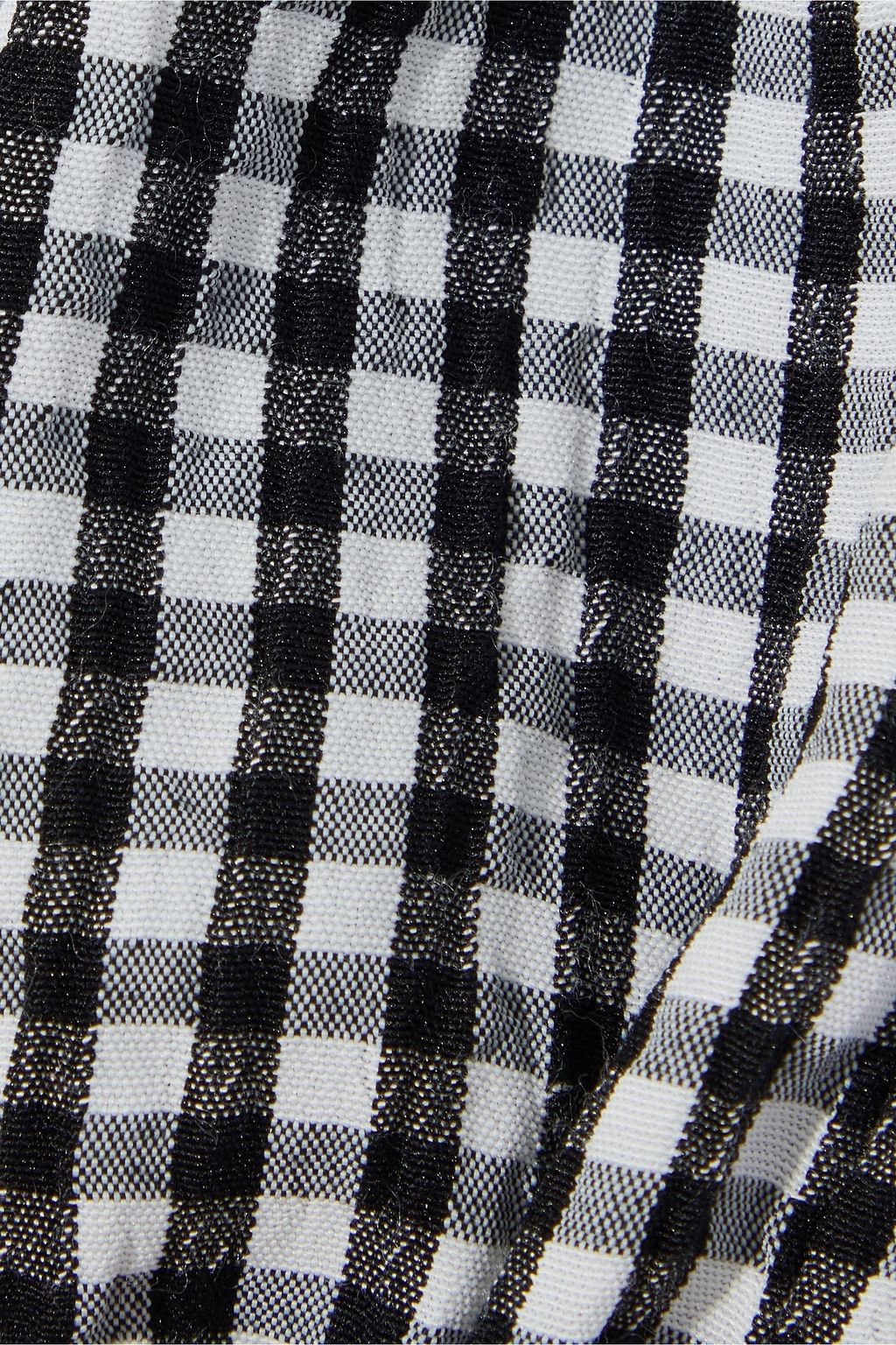 SOLID & STRIPED Cropped gingham woven top