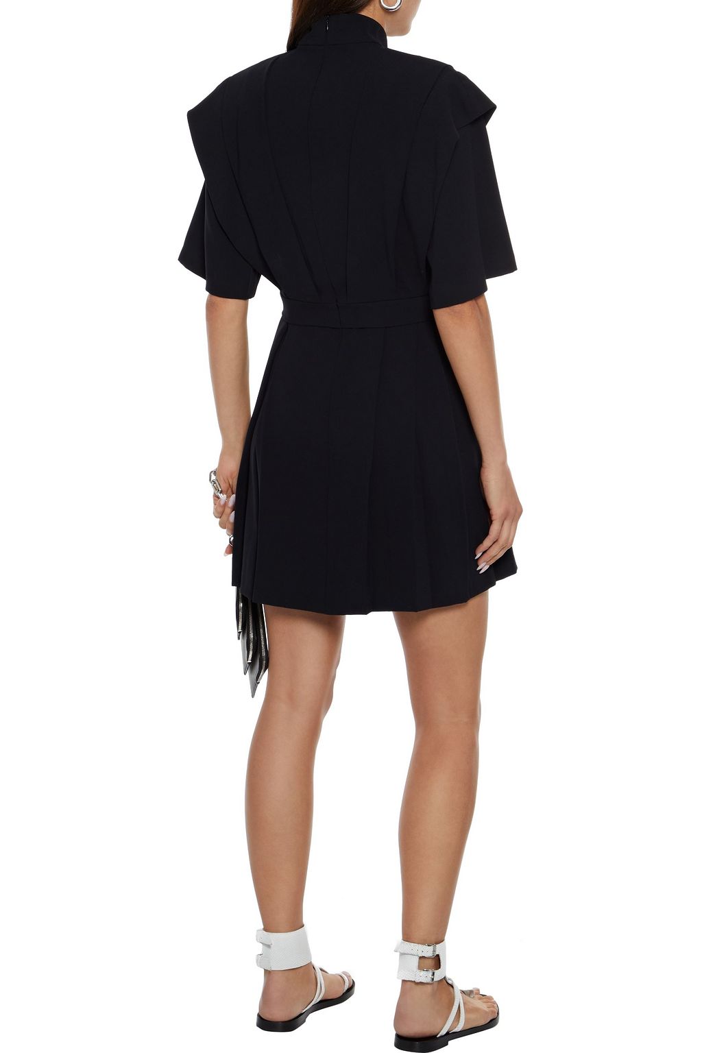 IRO Didje cutout pleated crepe mini dress