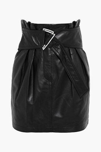 black leather pleated skirts for sale