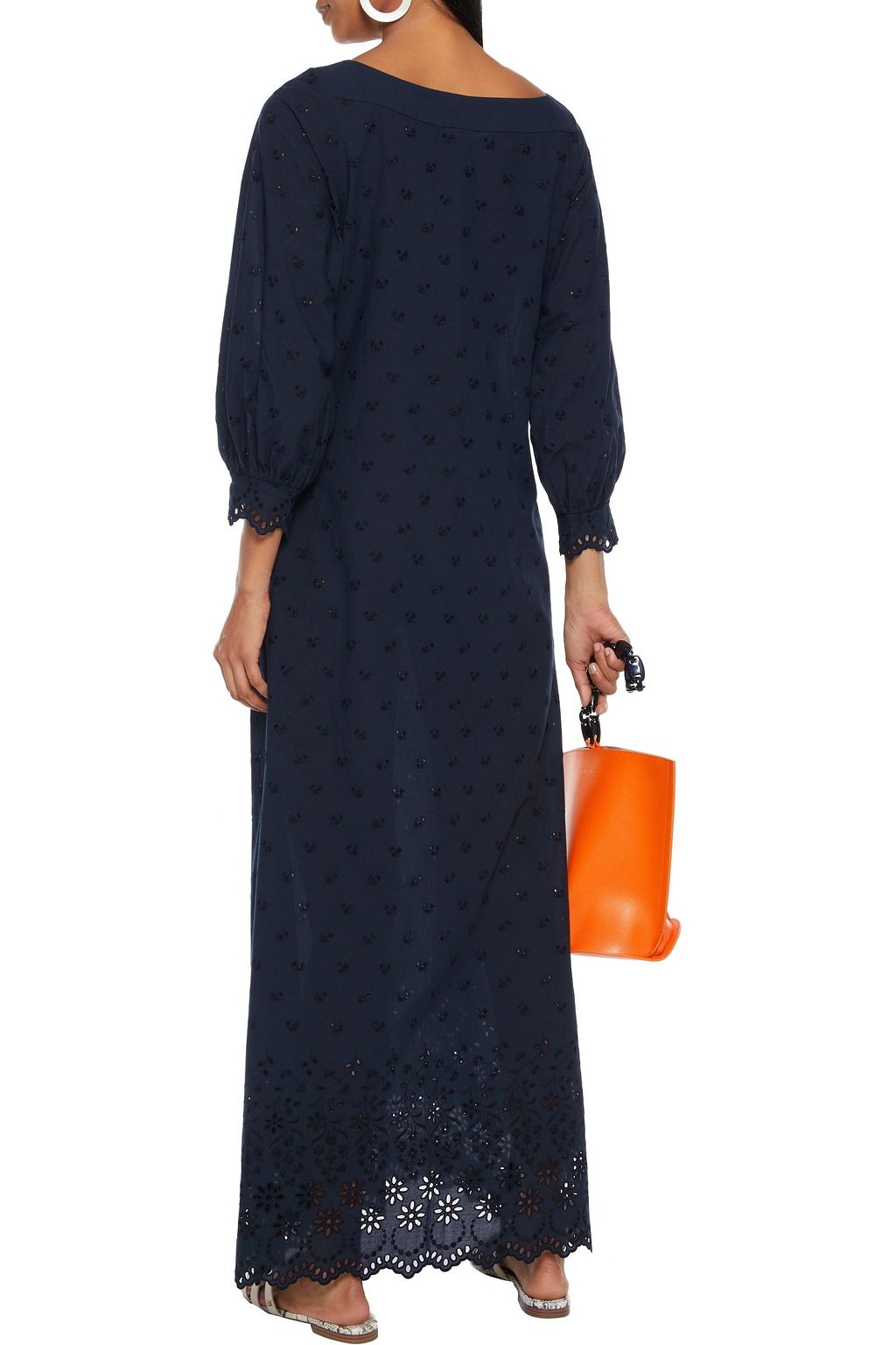 I.D. SARRIERI Broderie anglaise cotton maxi dress