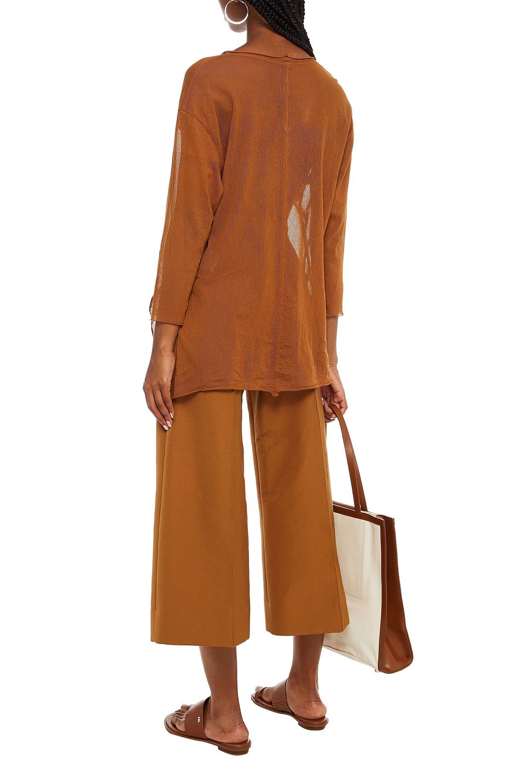 RAQUEL ALLEGRA Cotton-mesh top