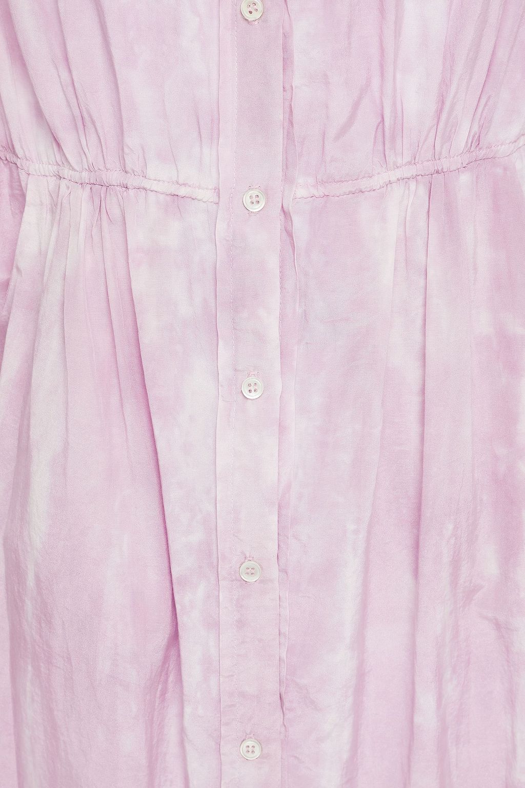 RAQUEL ALLEGRA Tie-dyed gathered cotton and silk-blend cady midi dress
