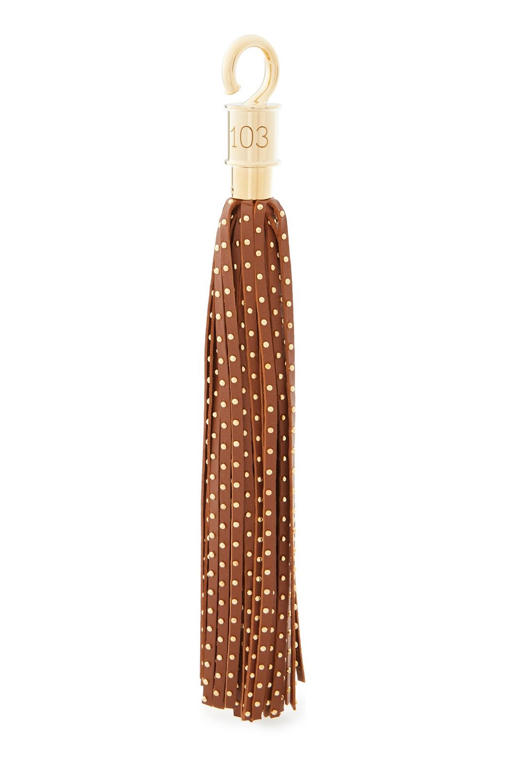 BALMAIN Tasseled studded leather keychain