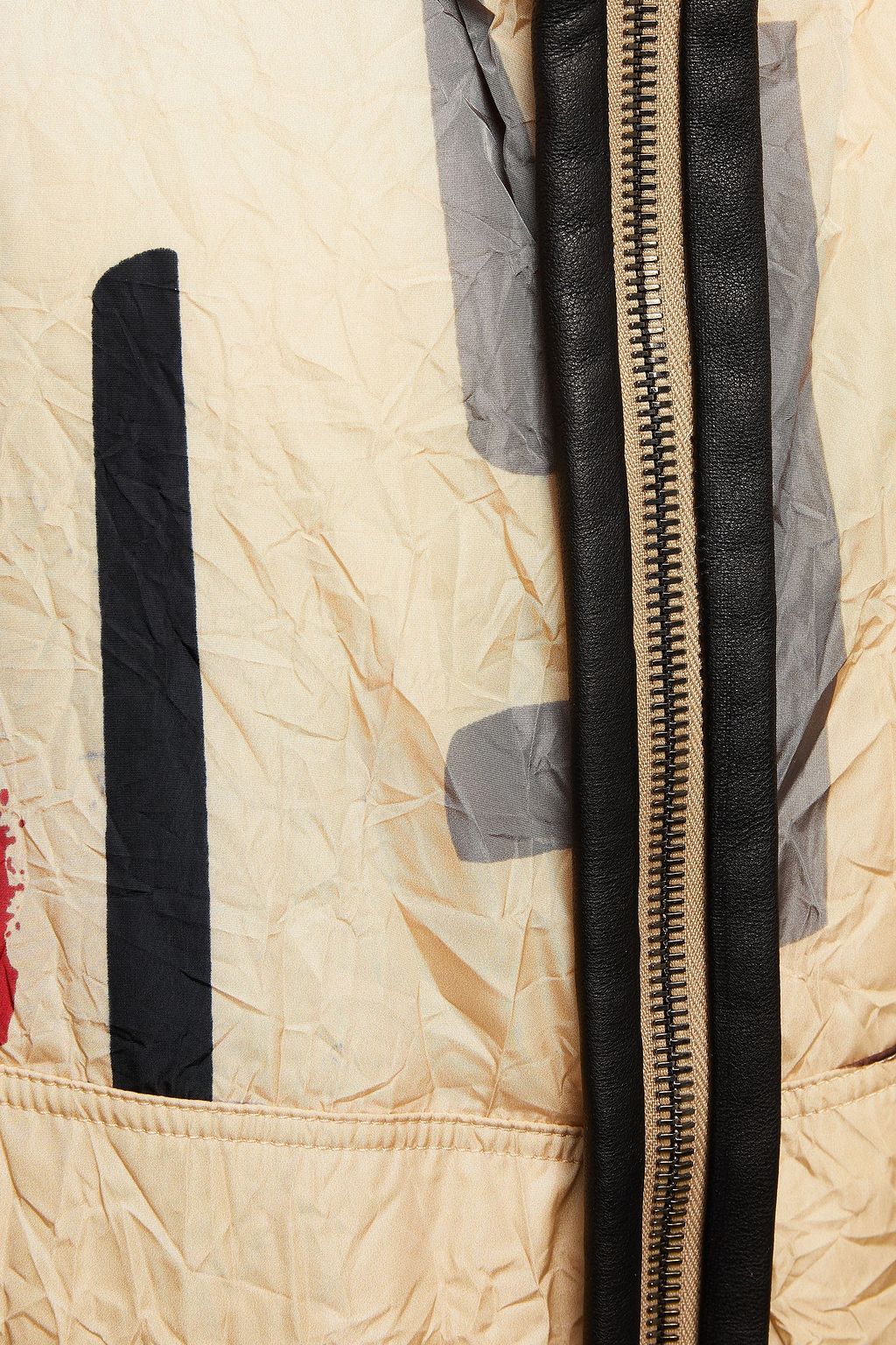 GENTRYPORTOFINO Leather-trimmed printed shell hooded jacket