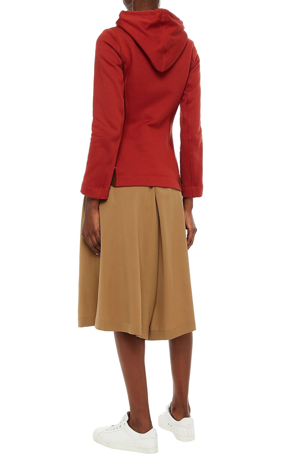 GENTRYPORTOFINO Ribbed knit-paneled cotton-fleece hoodie