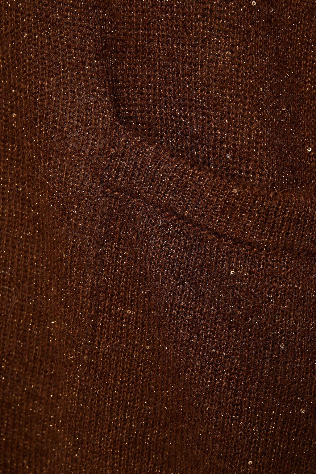 GENTRYPORTOFINO Sequin-embellished metallic wool-blend cardigan