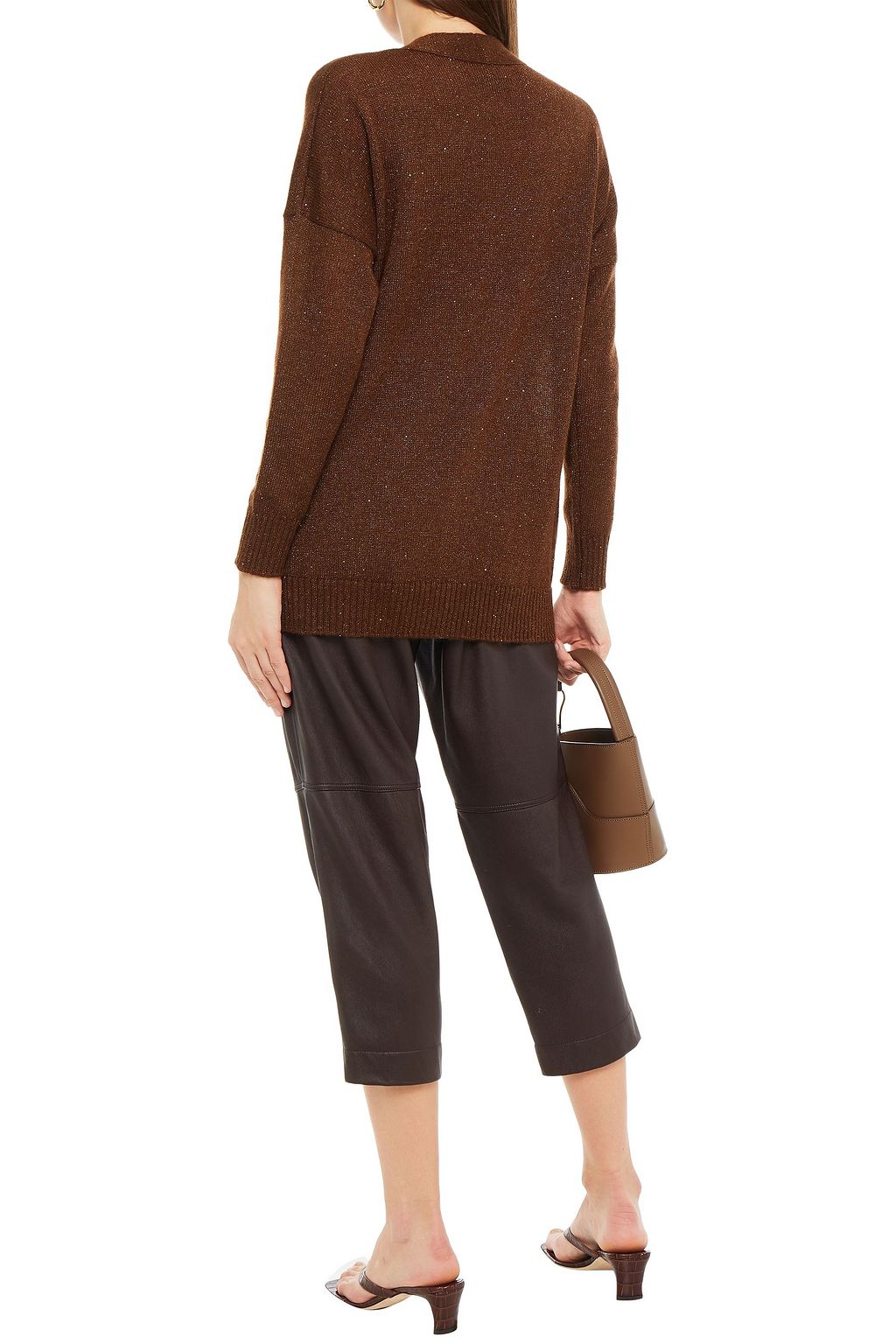 GENTRYPORTOFINO Sequin-embellished metallic wool-blend cardigan