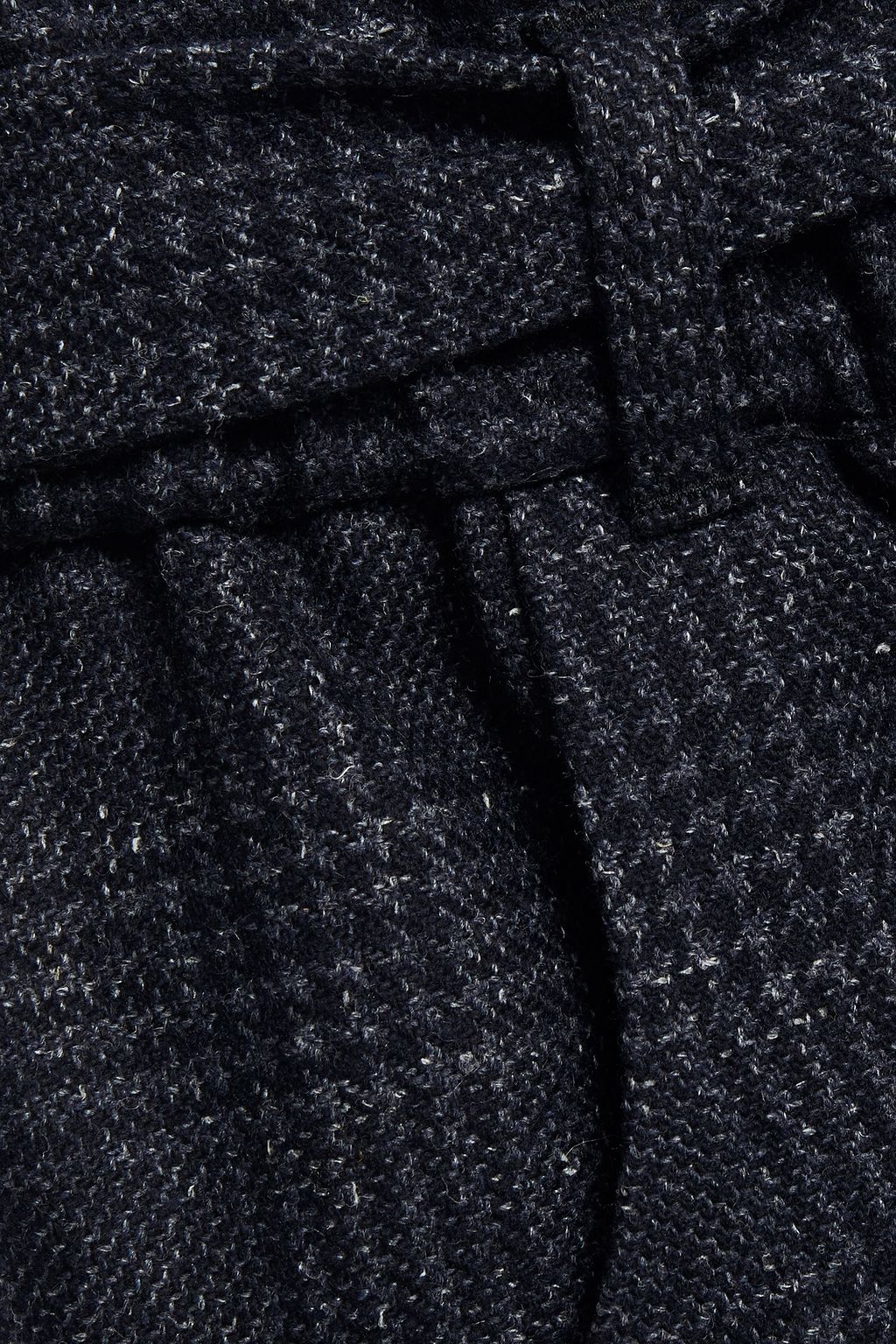 MAJE Belted checked brushed wool-blend tapered pants