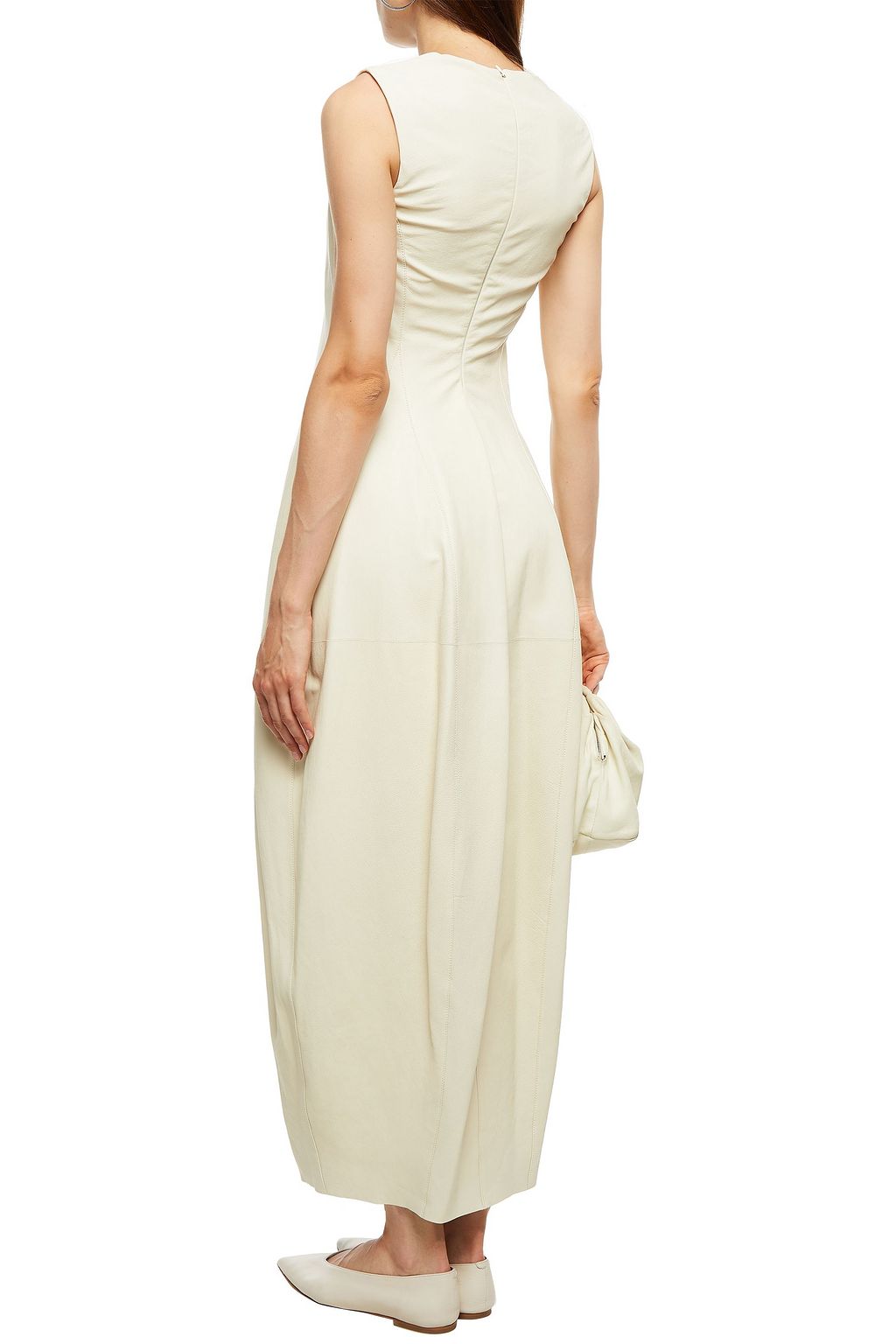 GENTRYPORTOFINO Gathered textured-leather maxi dress