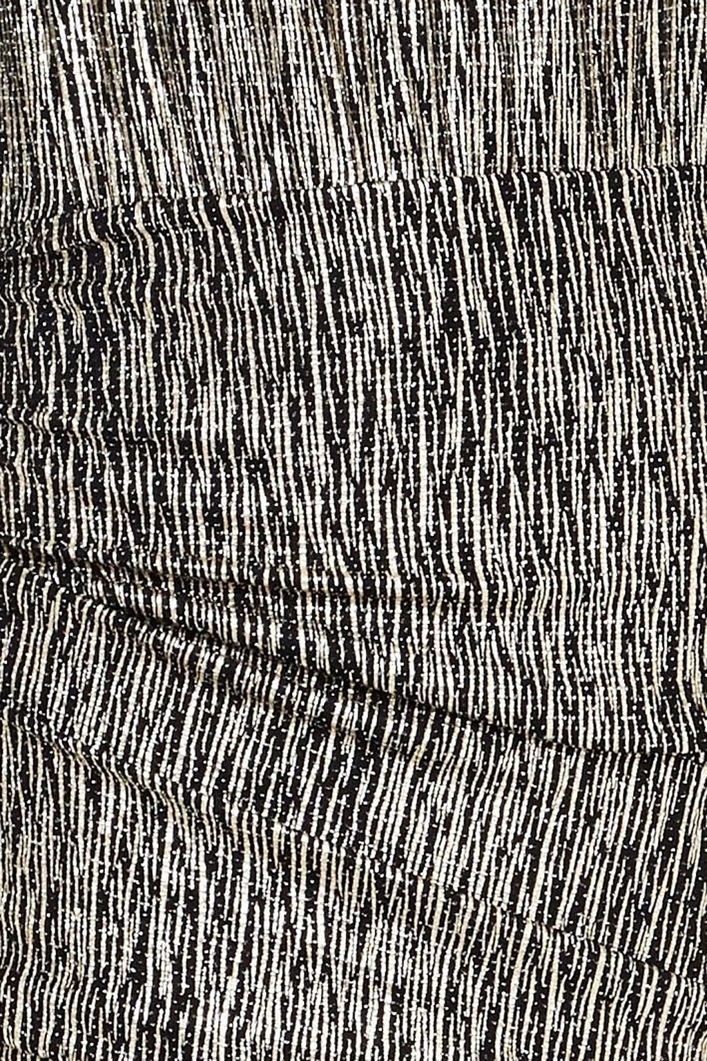 MAJE Ruched metallic stretch-knit mini dress