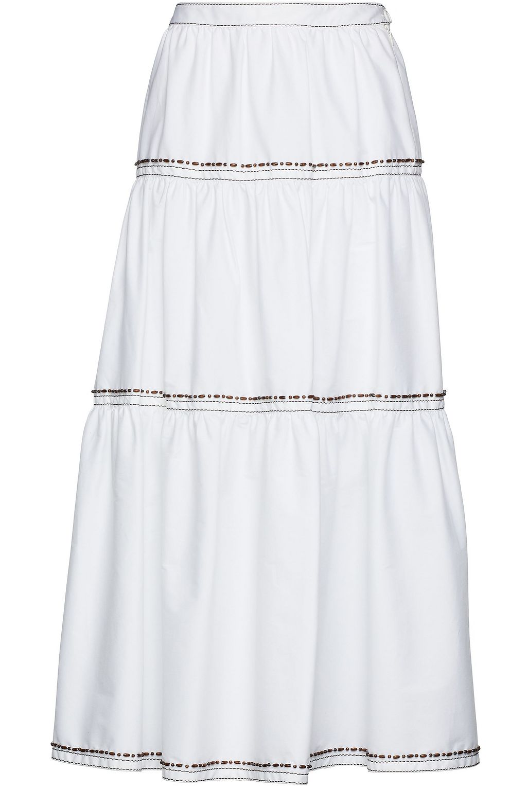 white embellished midi skirt
