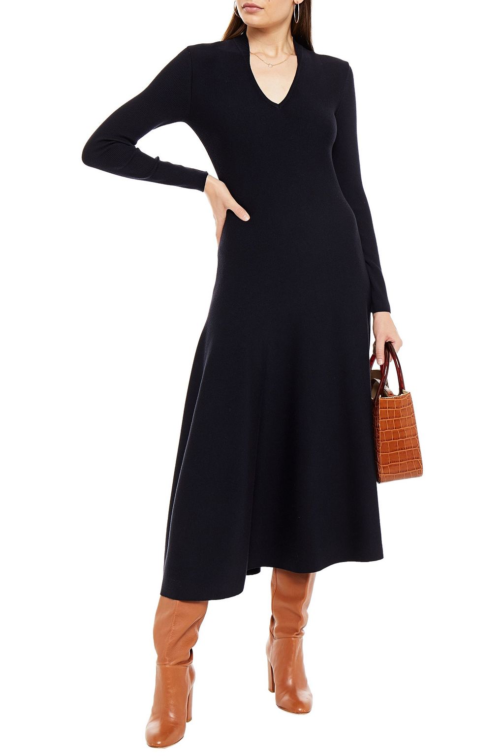GENTRYPORTOFINO Wool-blend midi dress