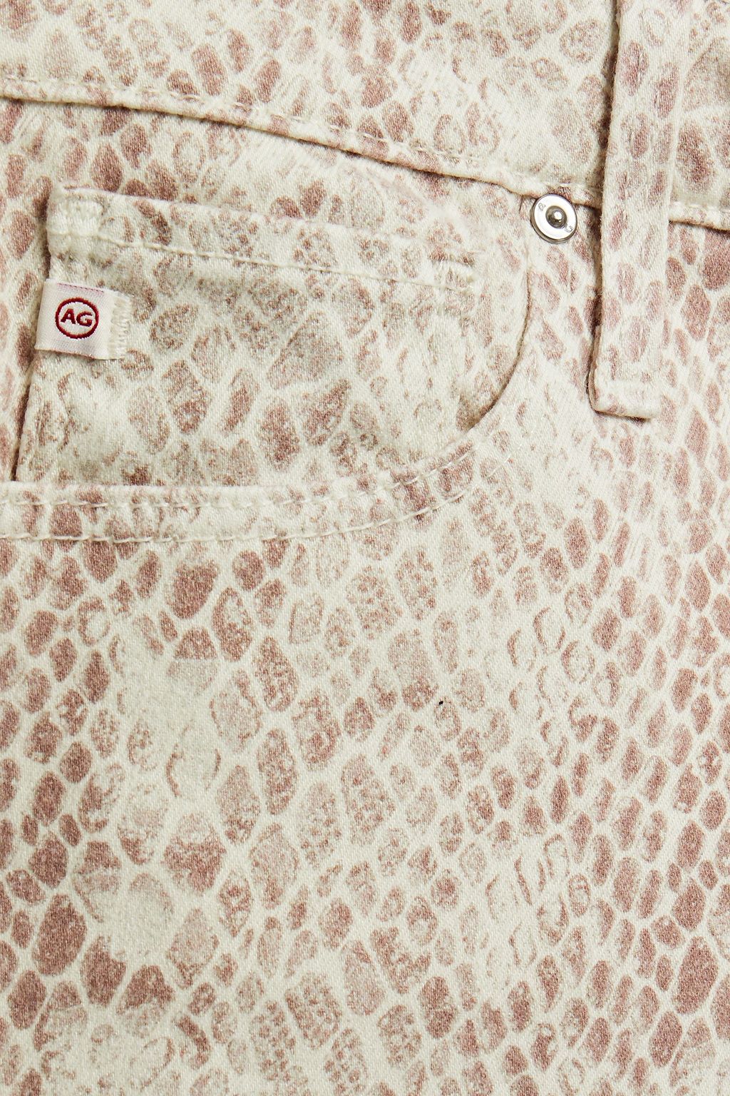 AG JEANS 스네이크 프린트 미드라이즈 스키니 팬츠
