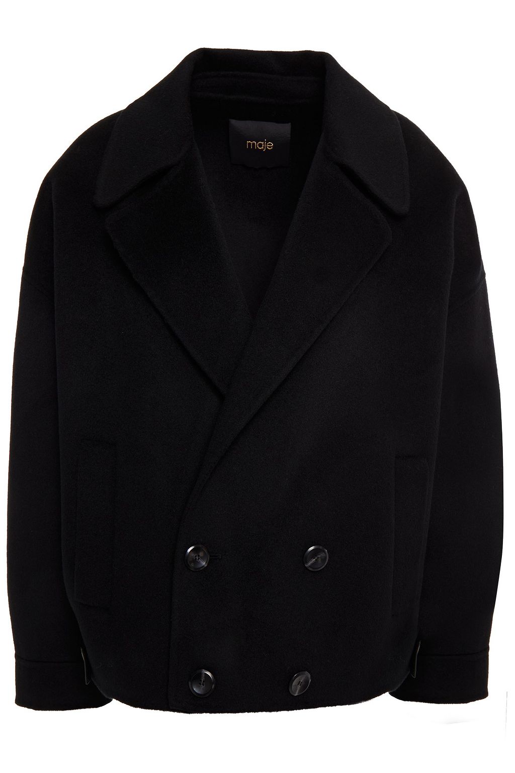 double breasted wool blend coat