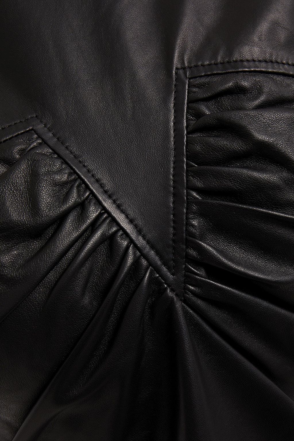 IRO Helmira ruched leather mini dress
