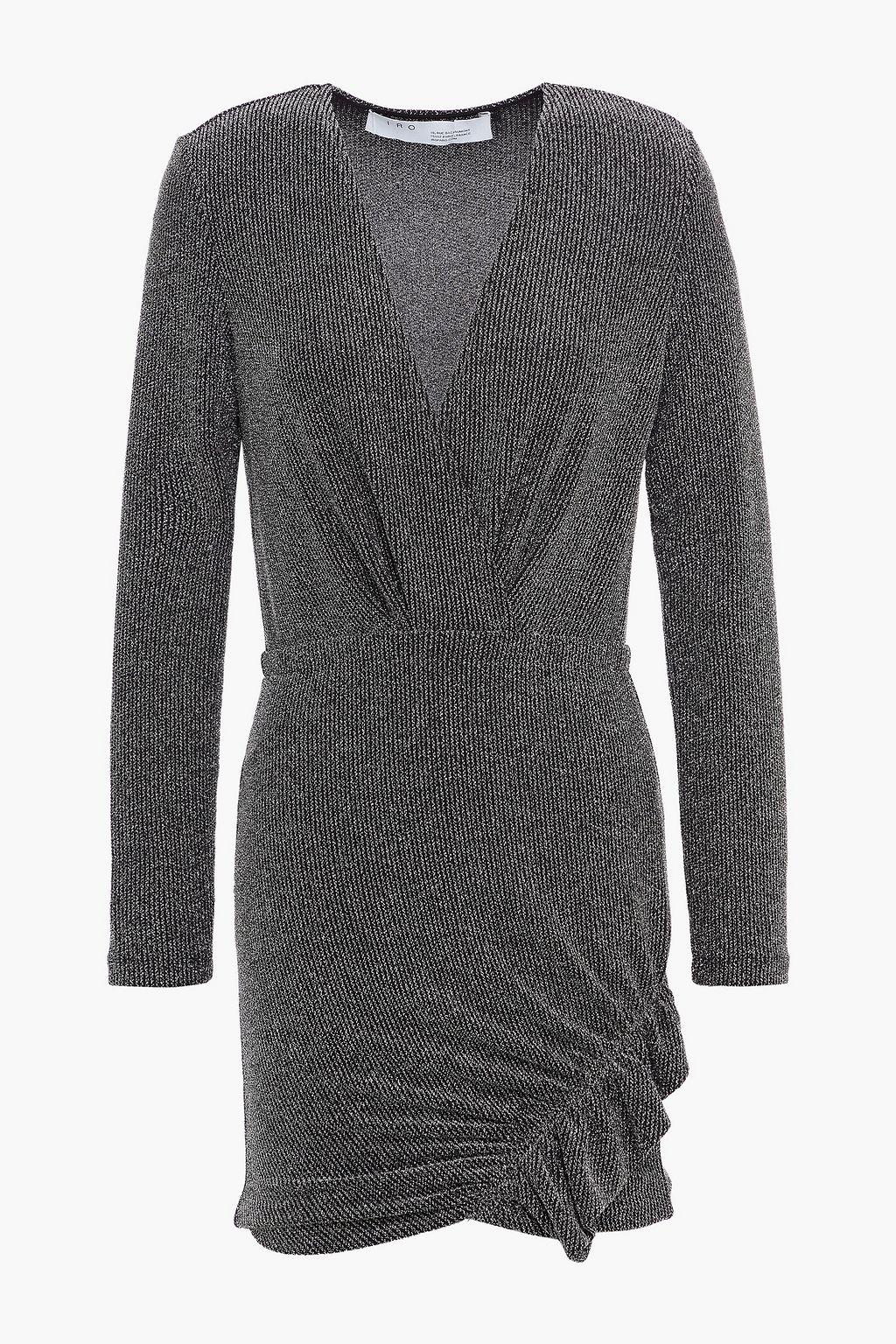 IRO Noize wrap-effect ruffled metallic knitted mini dress | THE OUTNET