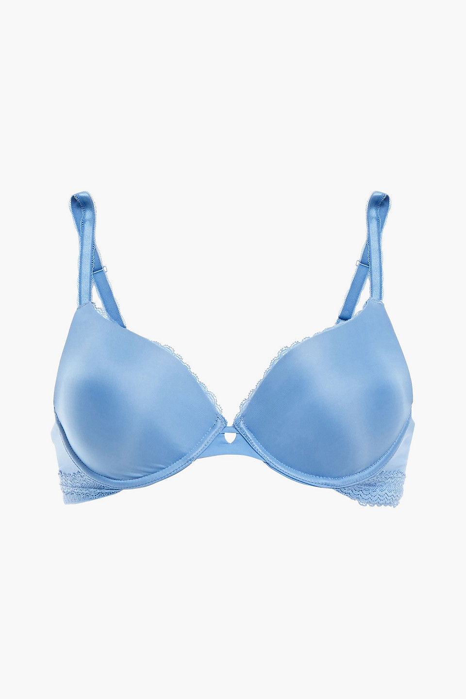 Simone Perele Embroidered Tulle And Stretch-jersey Underwired Bra In Blue