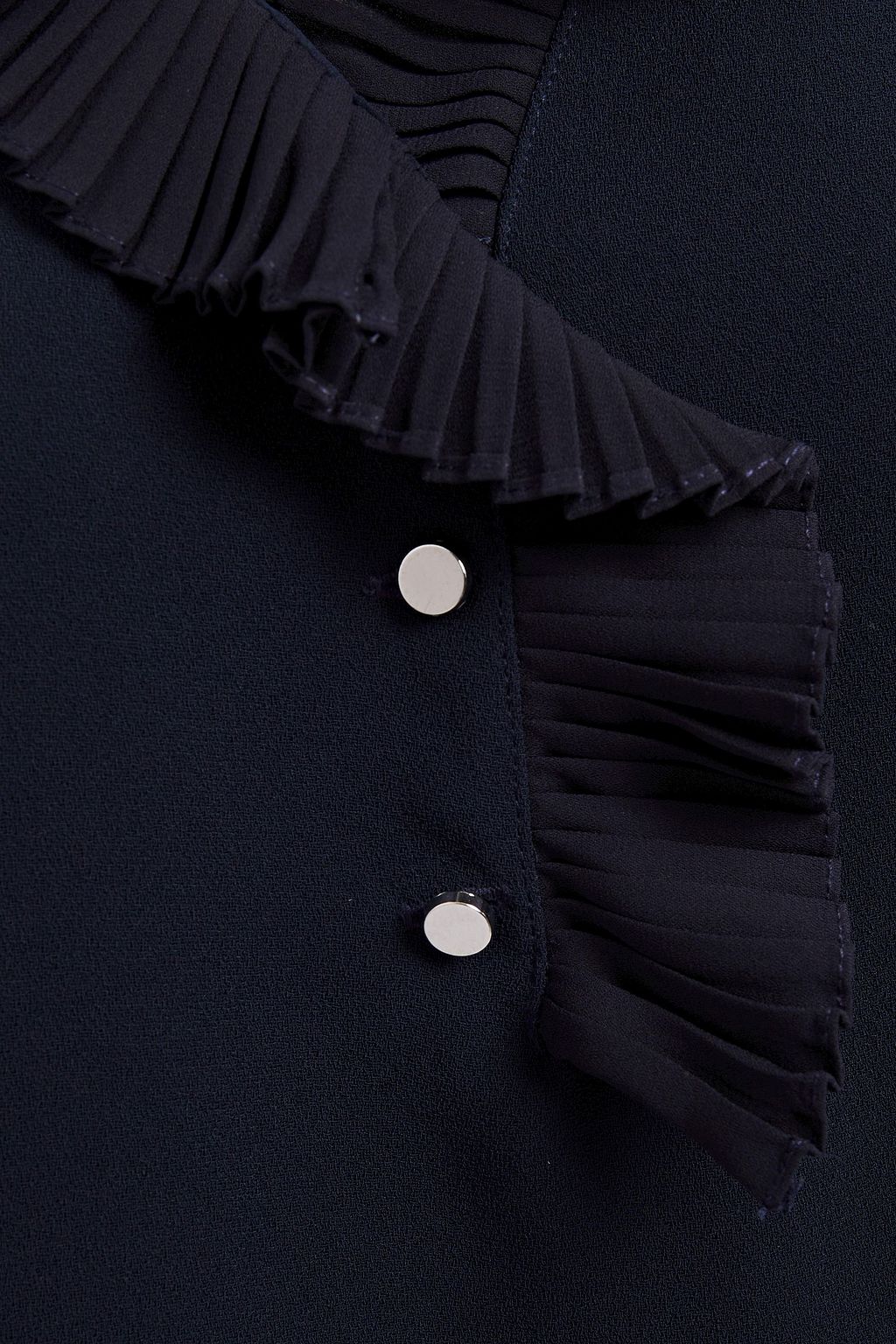 CLAUDIE PIERLOT Pleated ruffle-trimmed crepe mini dress
