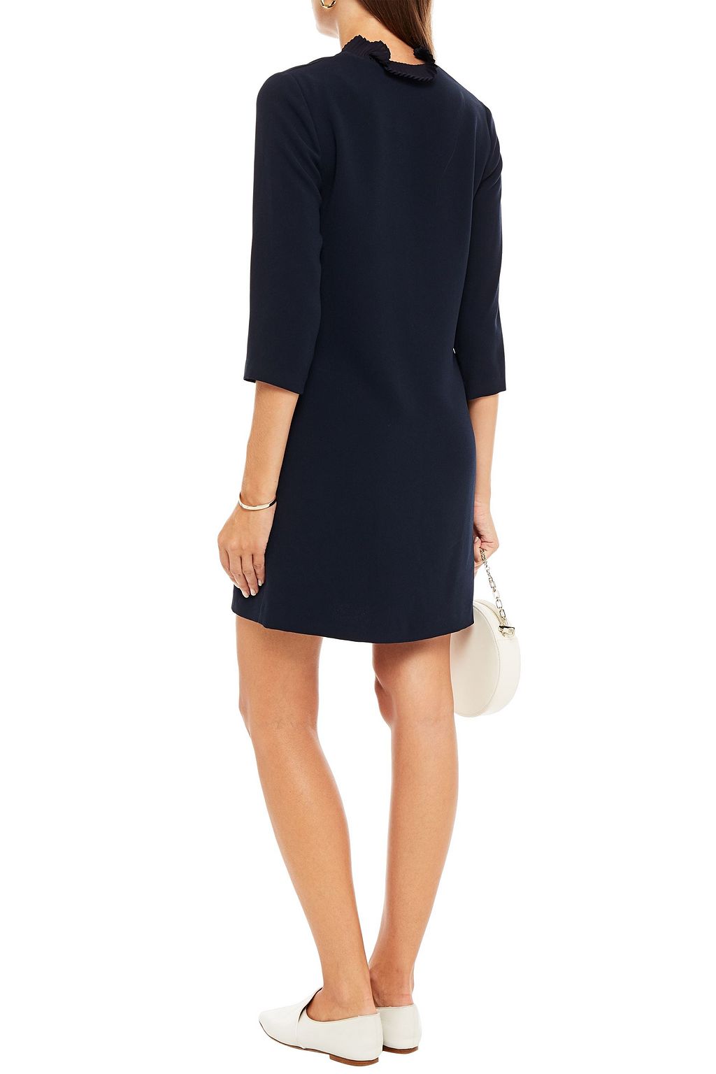CLAUDIE PIERLOT Pleated ruffle-trimmed crepe mini dress