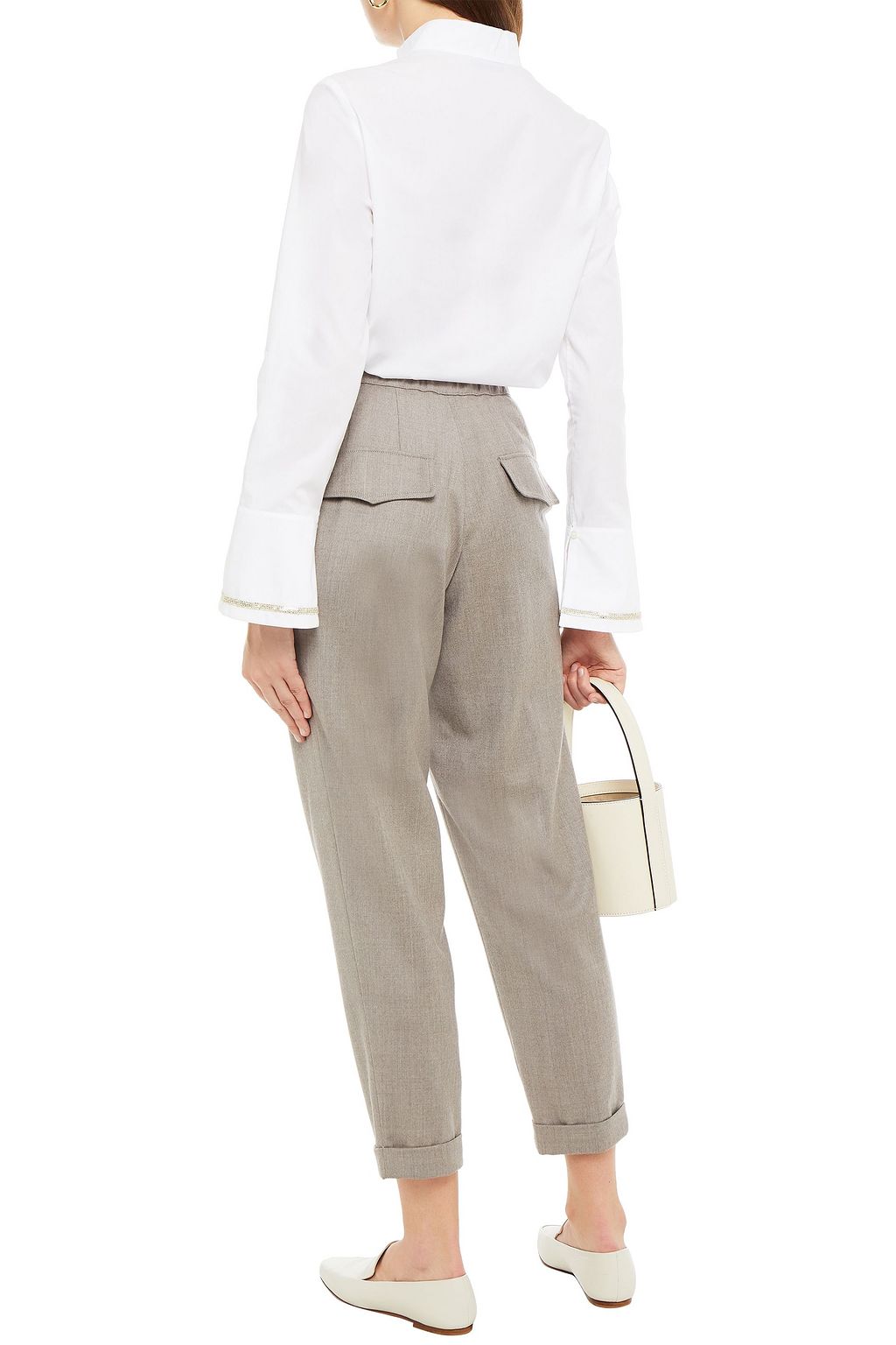 GENTRYPORTOFINO Cropped wool tapered pants