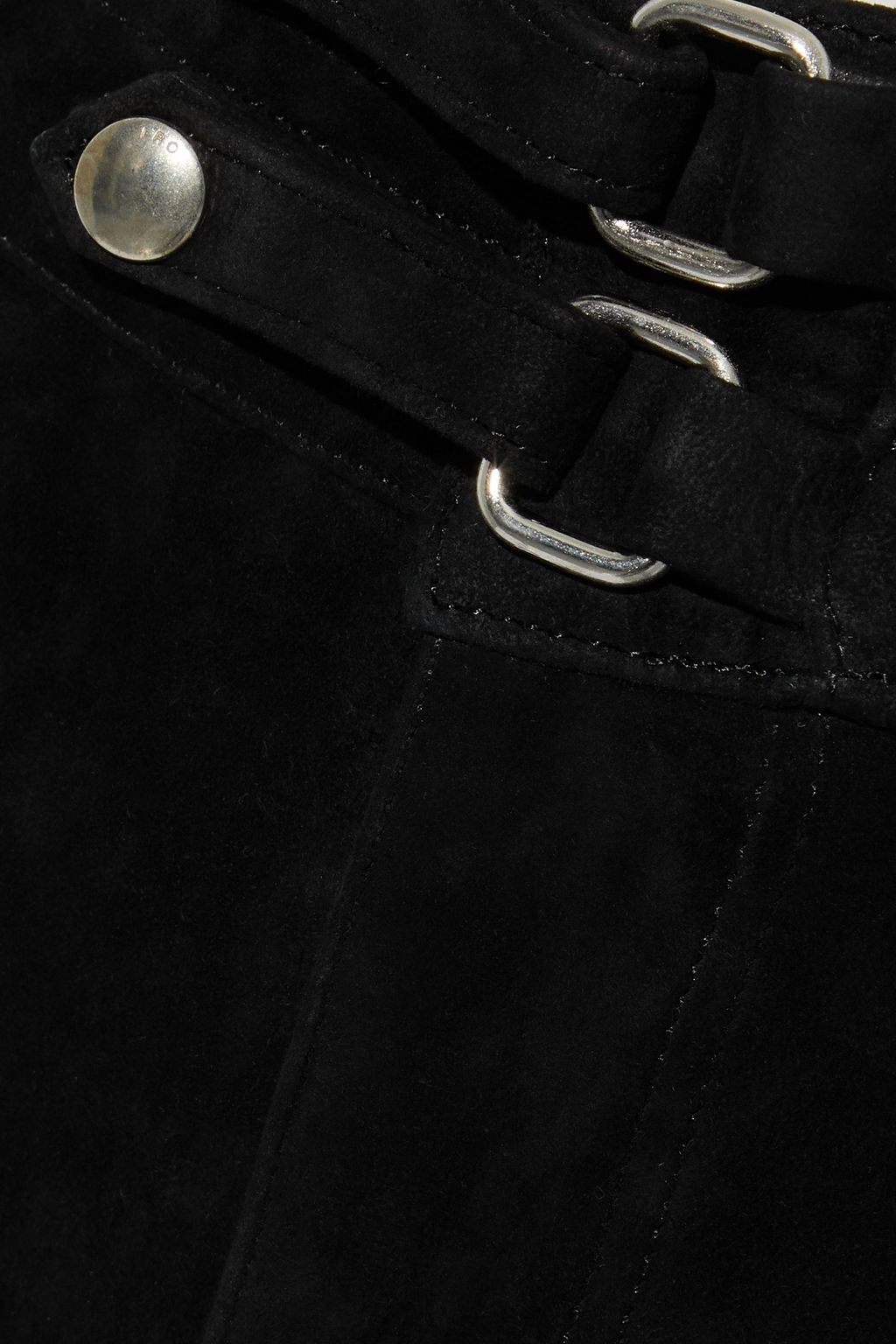IRO Simer buckle-detailed suede skinny pants